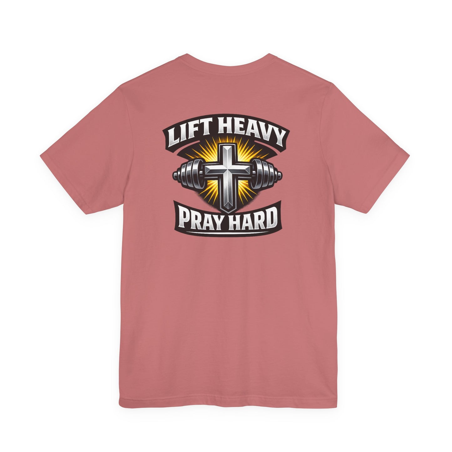 Lift Heavy Pray Hard T‑Shirt — Christian Fitness Gym Tee