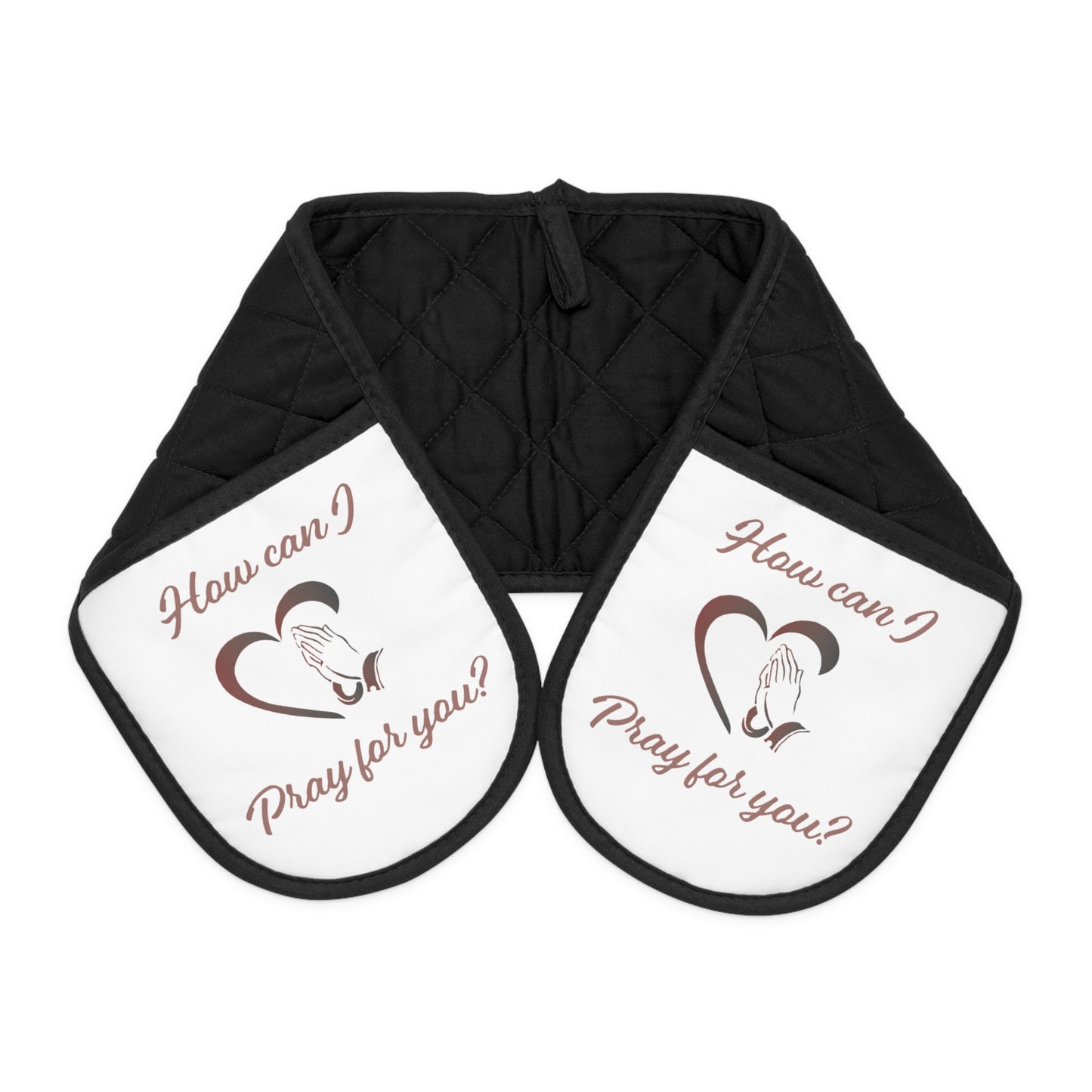 Oven Mitts - How Can I Pray for You, Heart and Praying Hands Design Kitchen Accessories