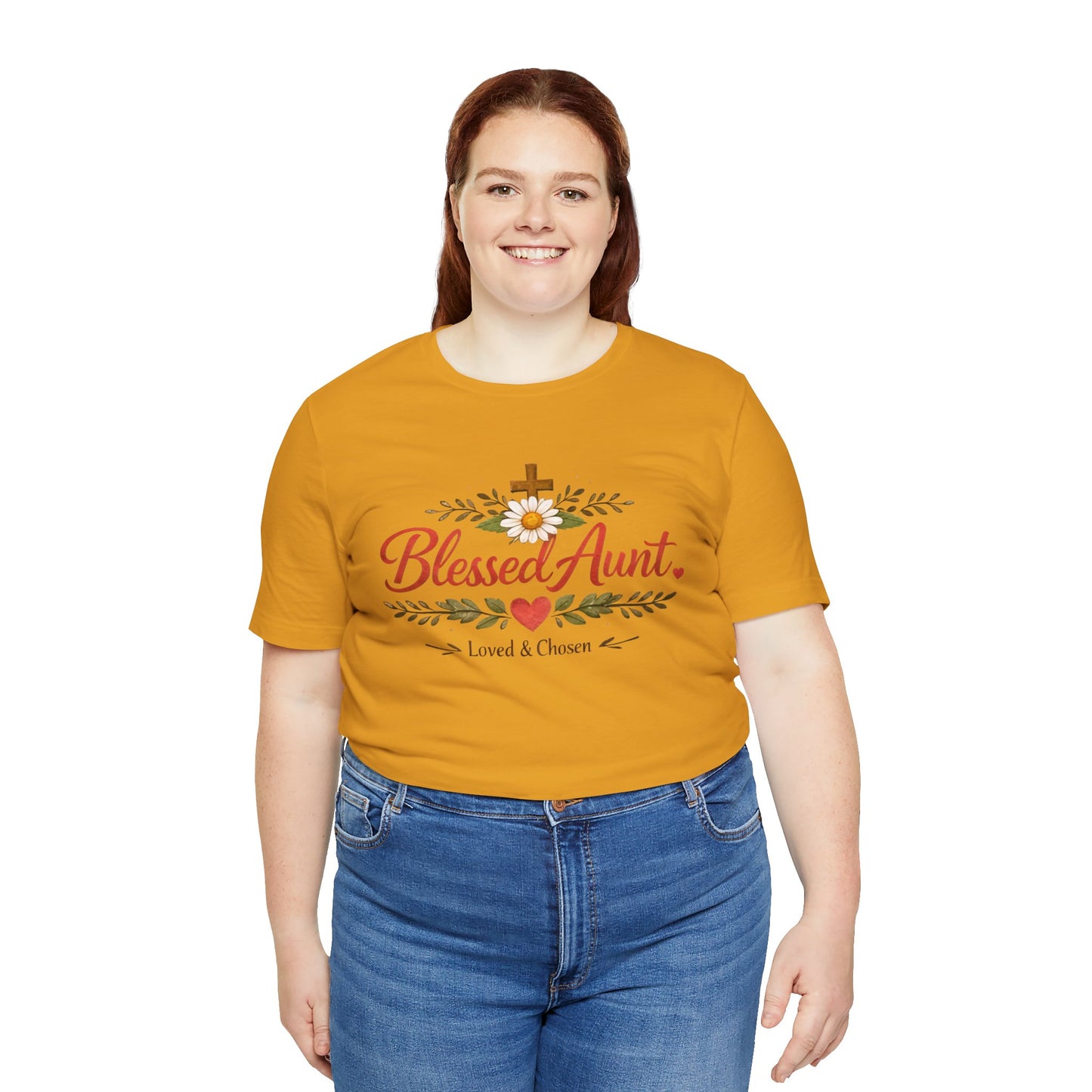 Blessed Aunt T-Shirt - "Blessed Aunt Loved & Chosen" Christian Floral Tee
