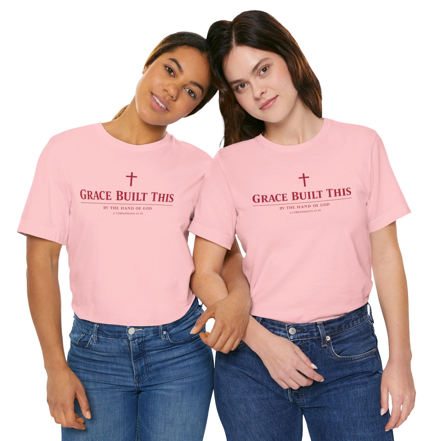Grace Built This T-Shirt — Christian Faith Tee with Cross