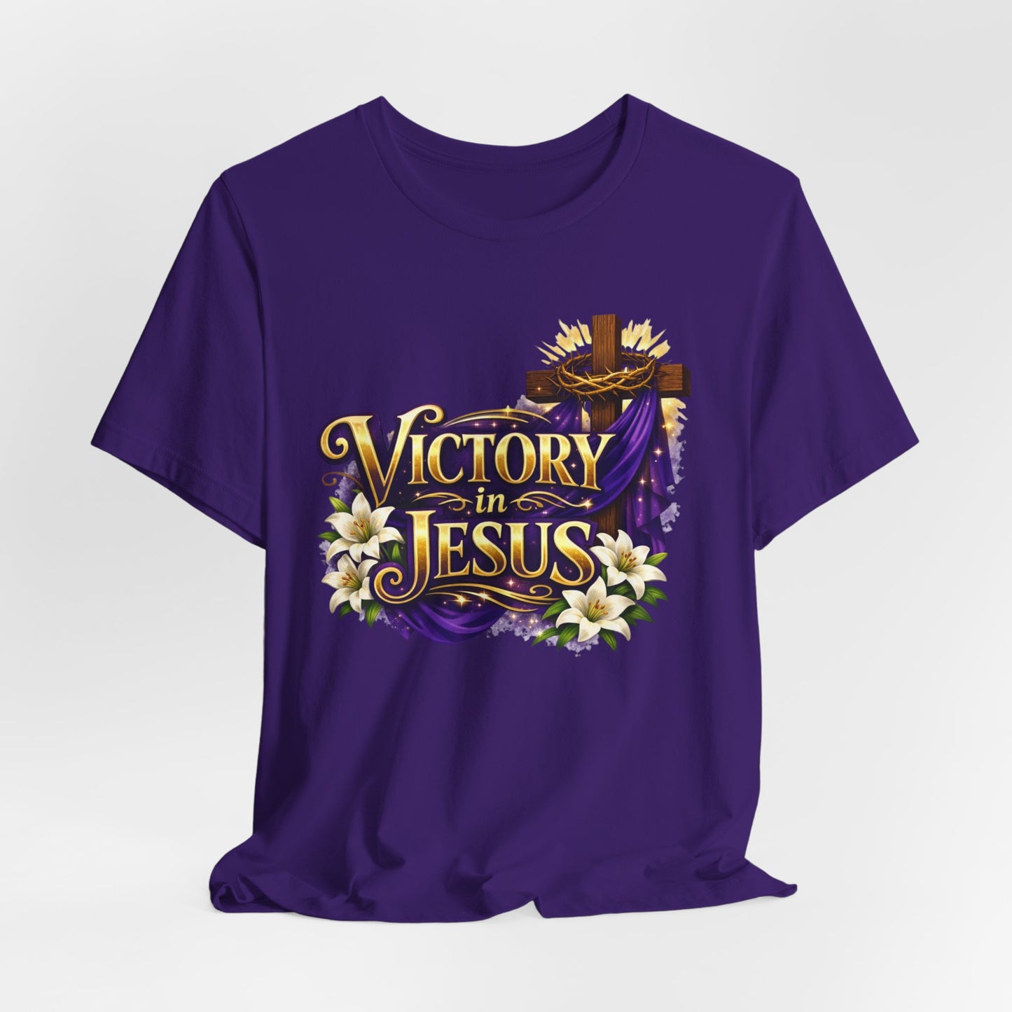 Victory In Jesus Christian T-Shirt — Cross Faith Tee