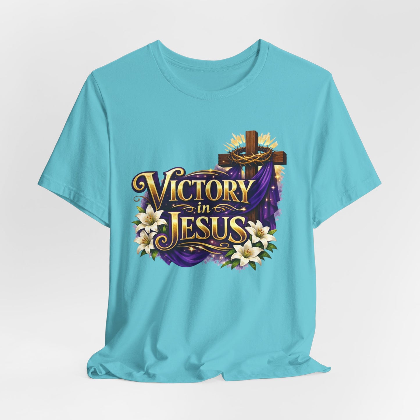 Victory In Jesus Christian T-Shirt — Cross Faith Tee