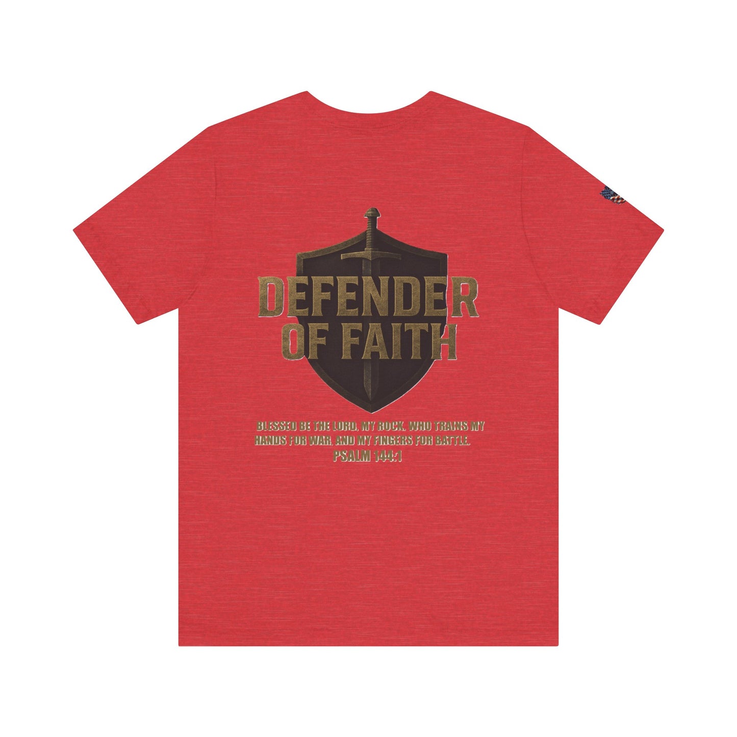 Psalm 144:1 'Defender of Faith' T-Shirt — Christian Scripture Tee