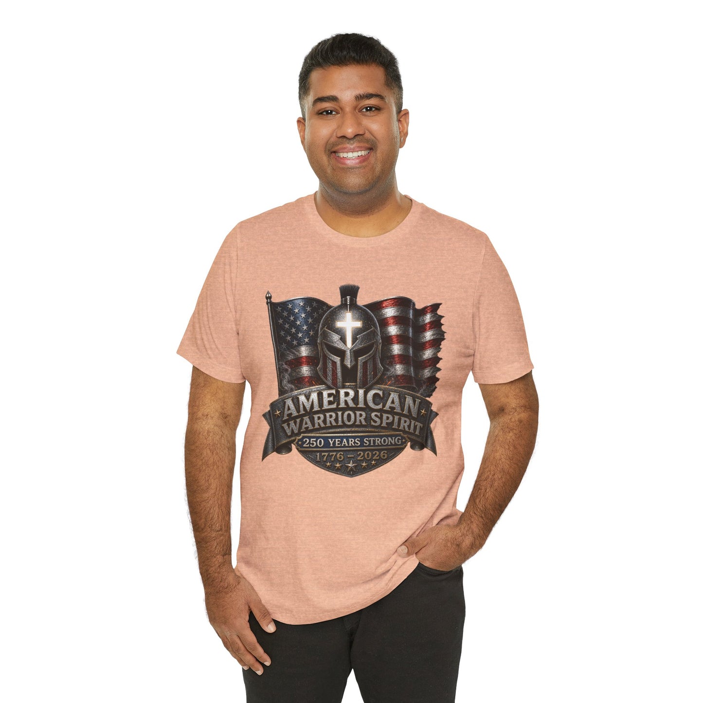 American Warrior Spirit T-Shirt – Patriotic 250 Years Strong Tee (1776–2026)