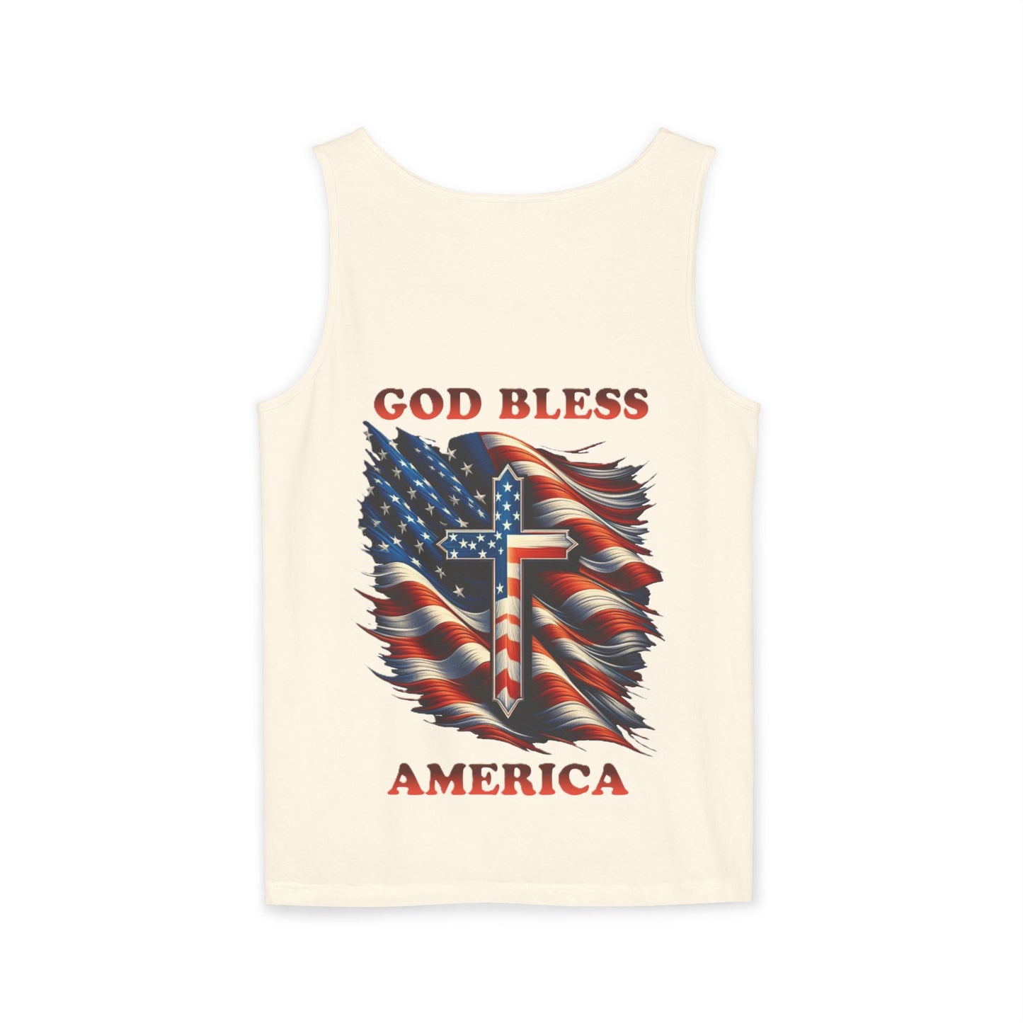 Unisex Garment-Dyed Tank Top "GOD BLESS AMERICA"
