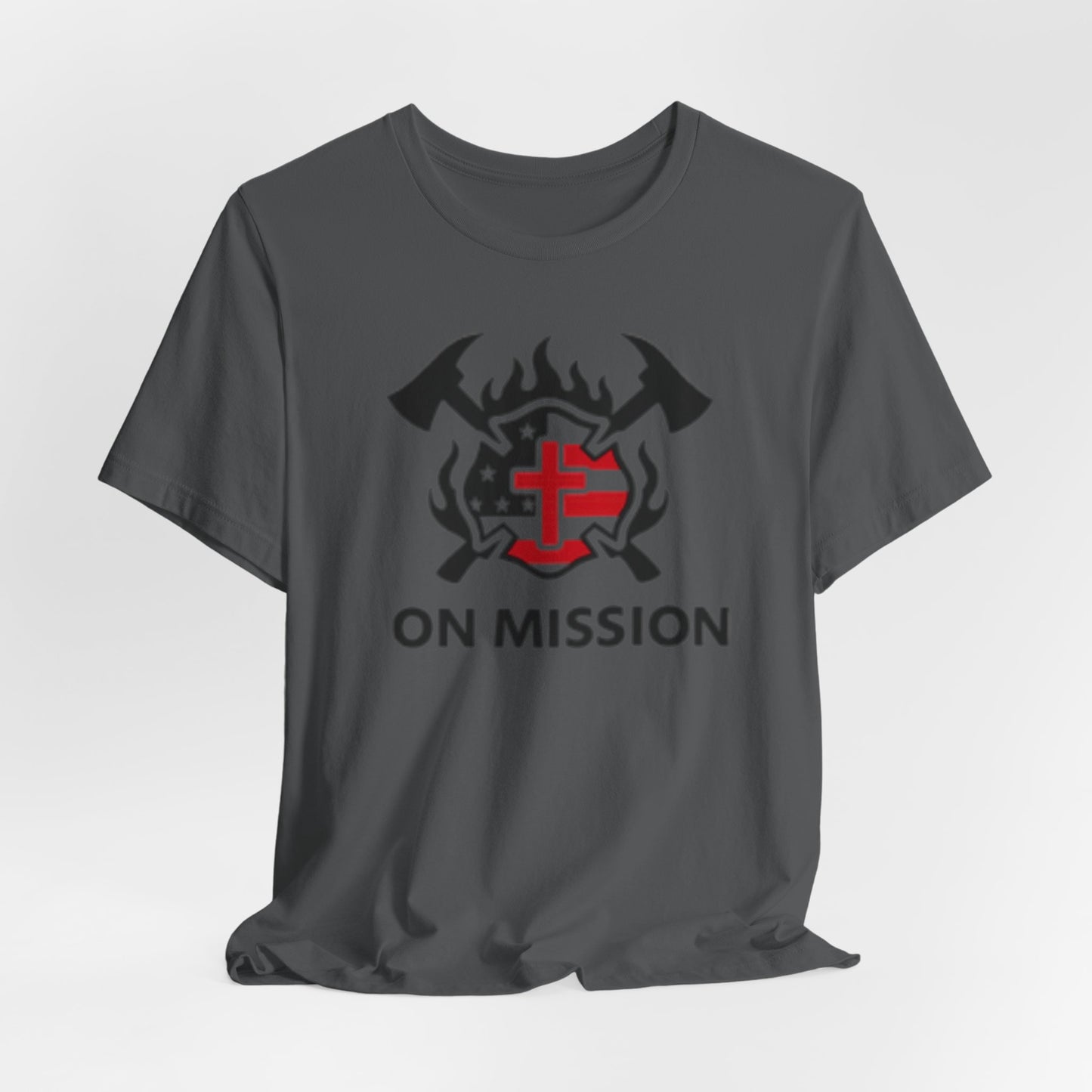 On Mission Christian Cross & American Flag T‑Shirt