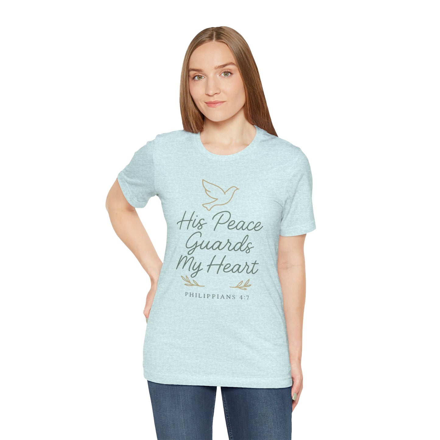 His Peace Guards My Heart Tee — Philippians 4:7 Christian Dove T-Shirt