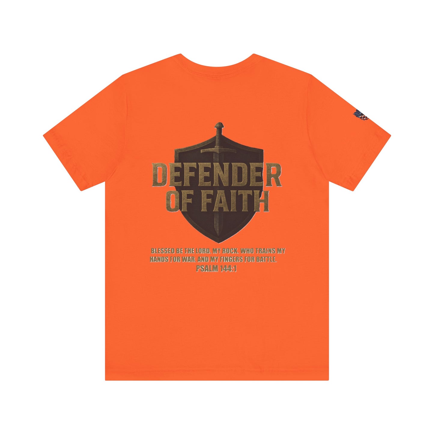 Psalm 144:1 'Defender of Faith' T-Shirt — Christian Scripture Tee