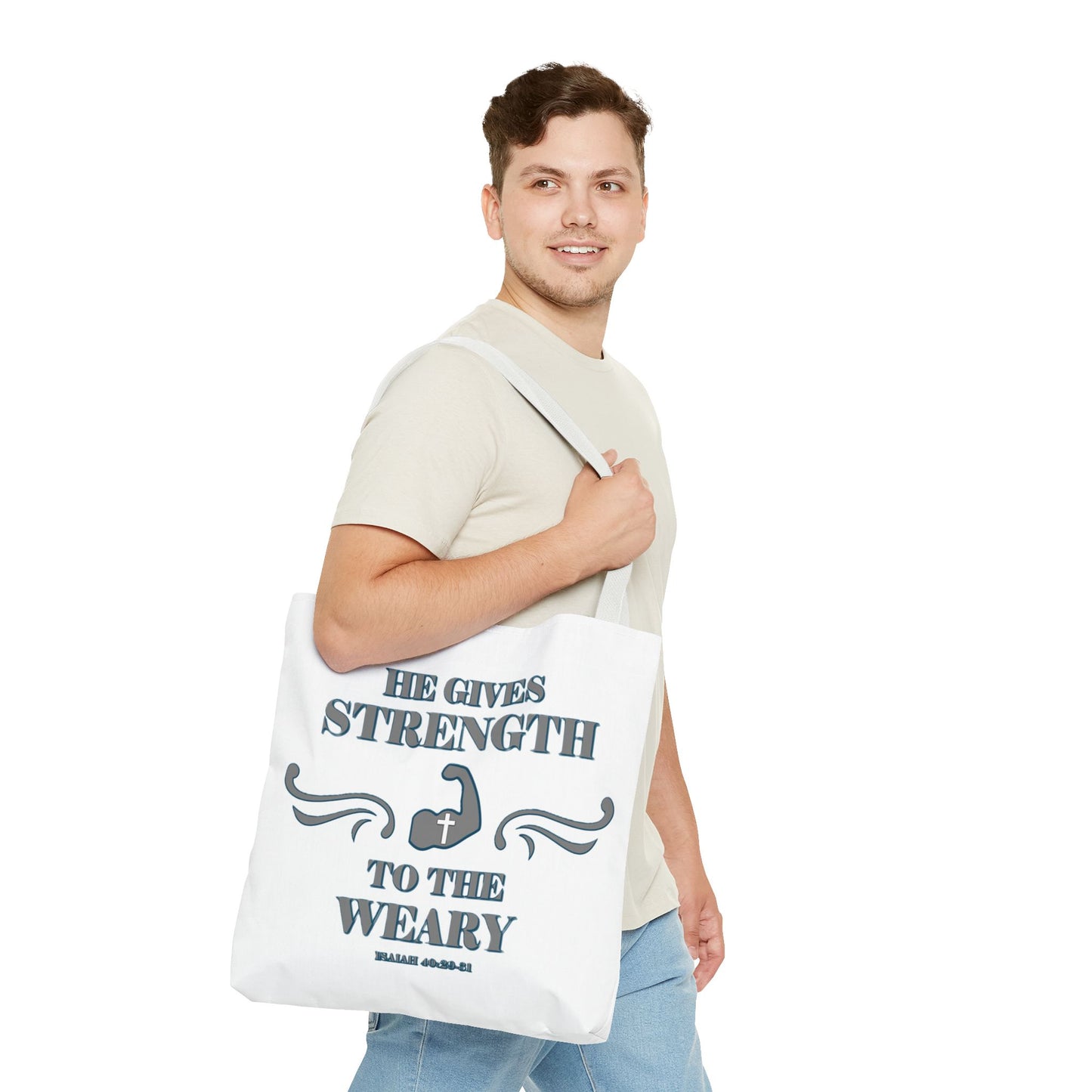 Tote Bag with Bible Verse Isaiah 40:29-31