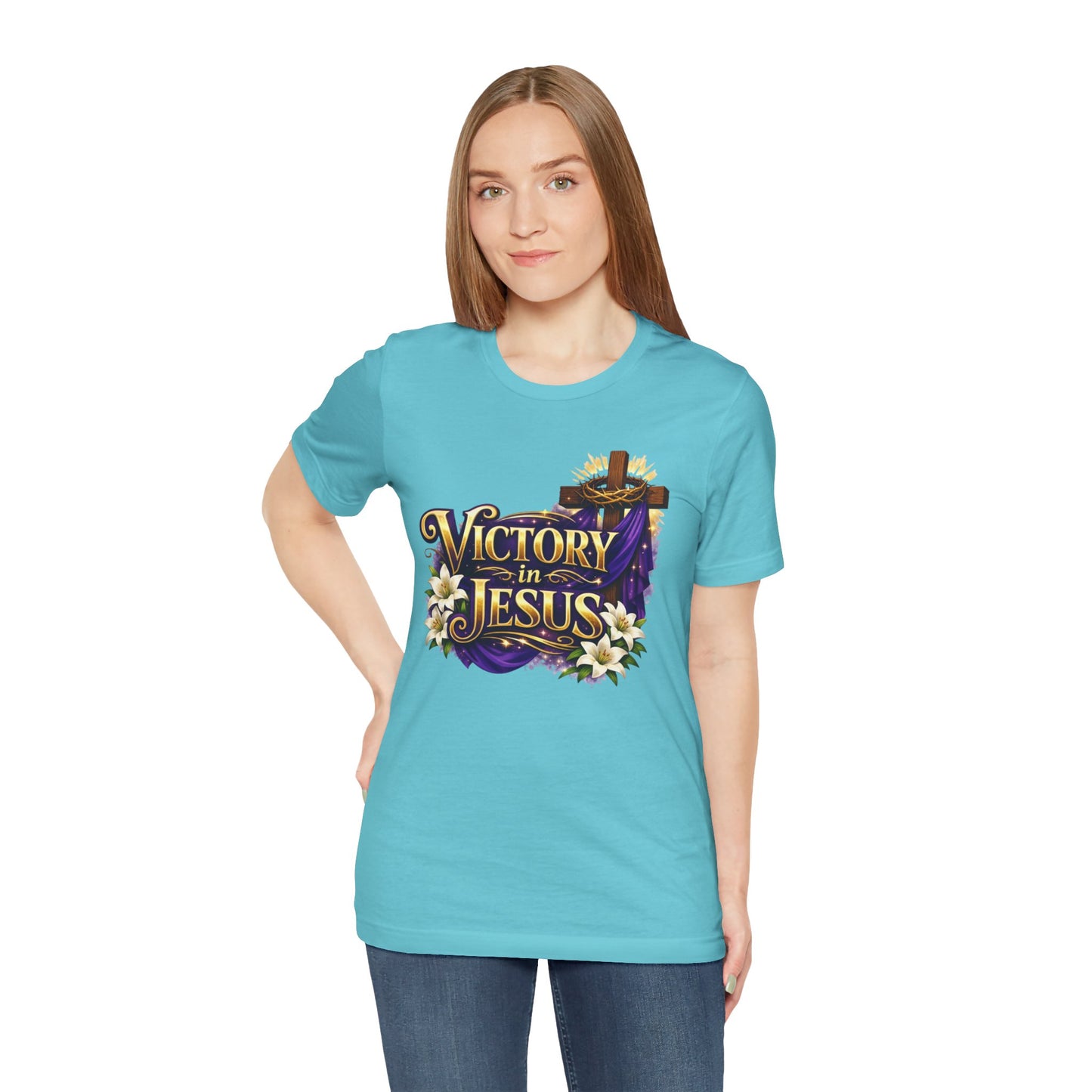 Victory In Jesus Christian T-Shirt — Cross Faith Tee