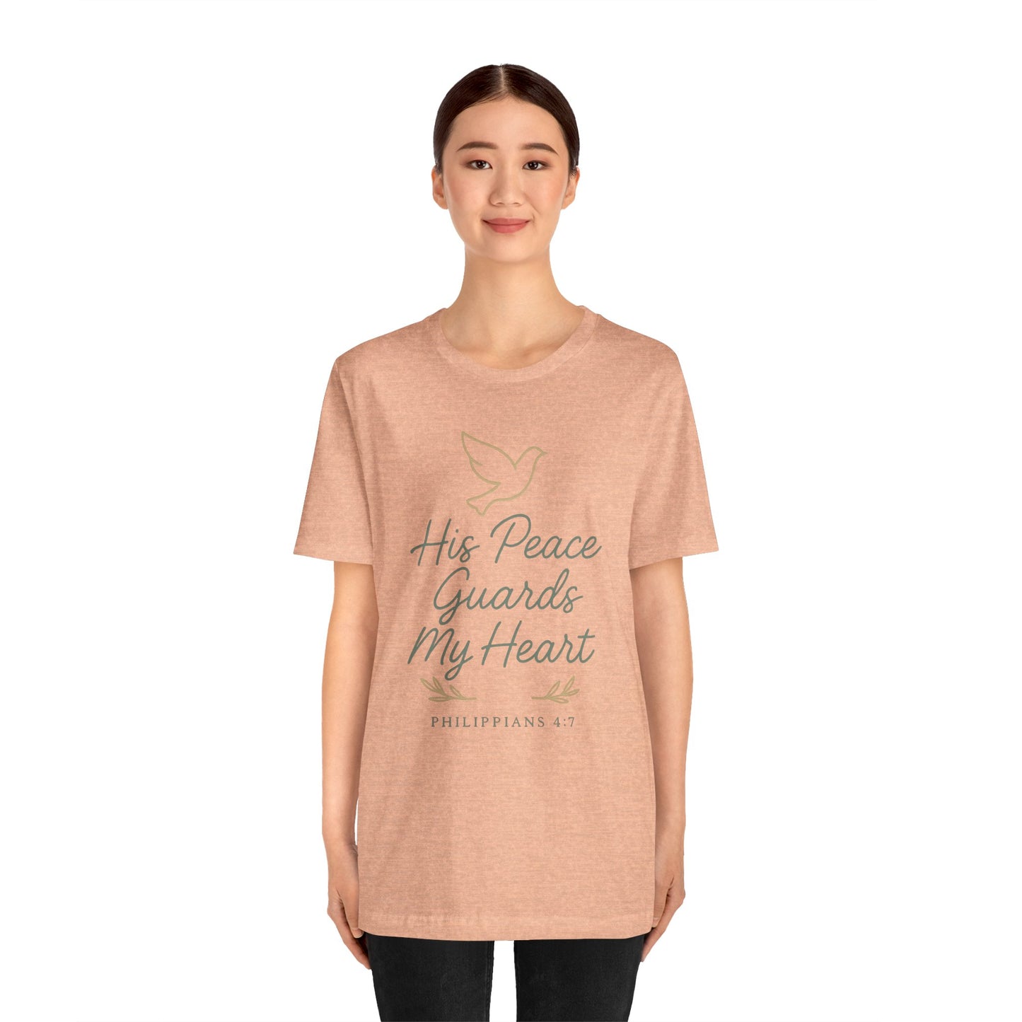 His Peace Guards My Heart Tee — Philippians 4:7 Christian Dove T-Shirt