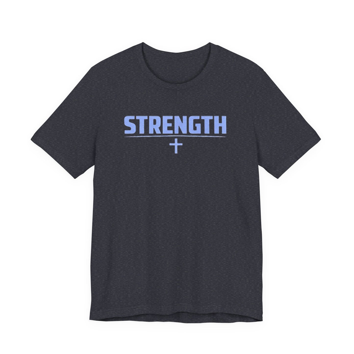 Strength with Cross Tee — Minimal Motivational Fitness Shirt
