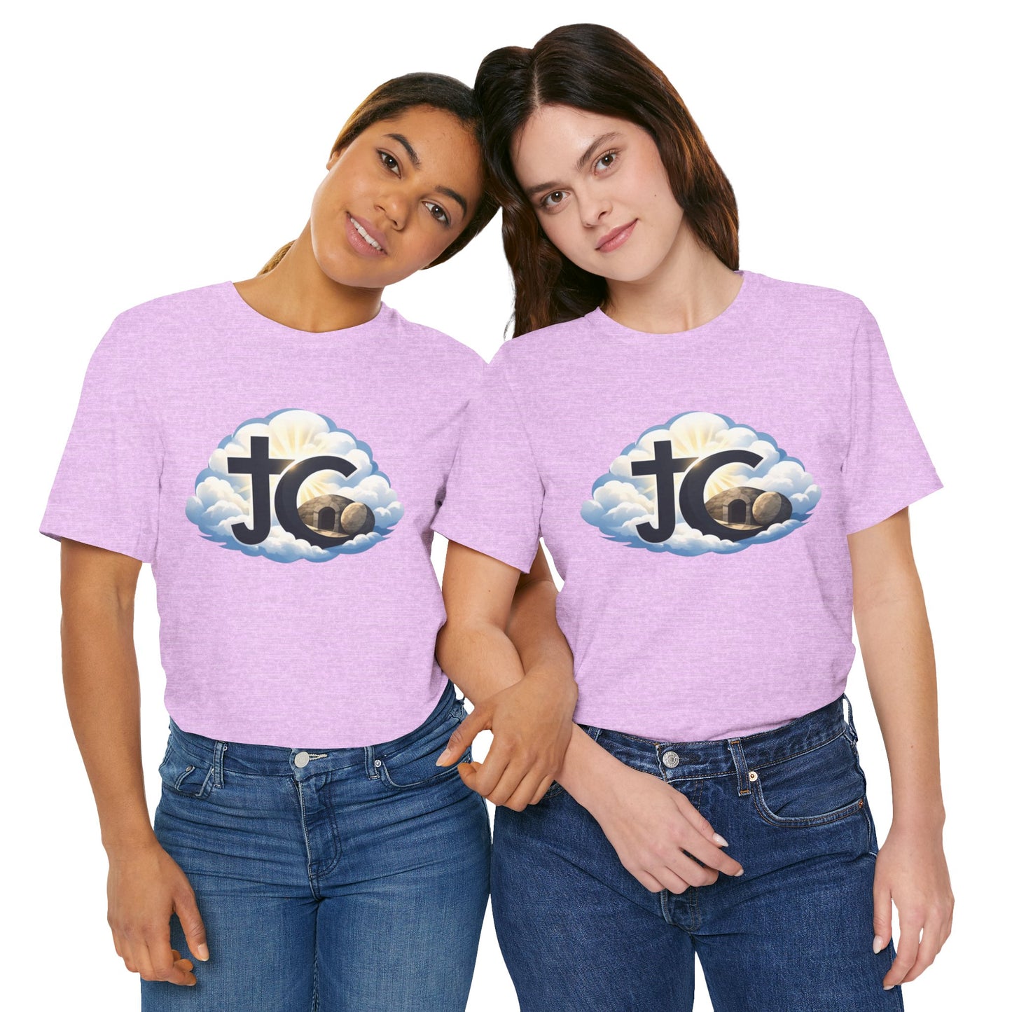 Jesus Christ (JC) Cross Tee — Crucified, Risen & Coming Again