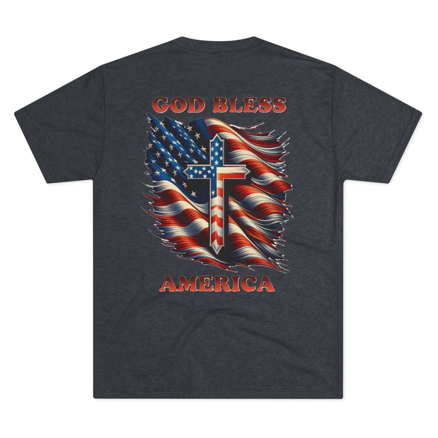 Unisex Tri-Blend Crew Tee "GOD BLESS AMERICA"