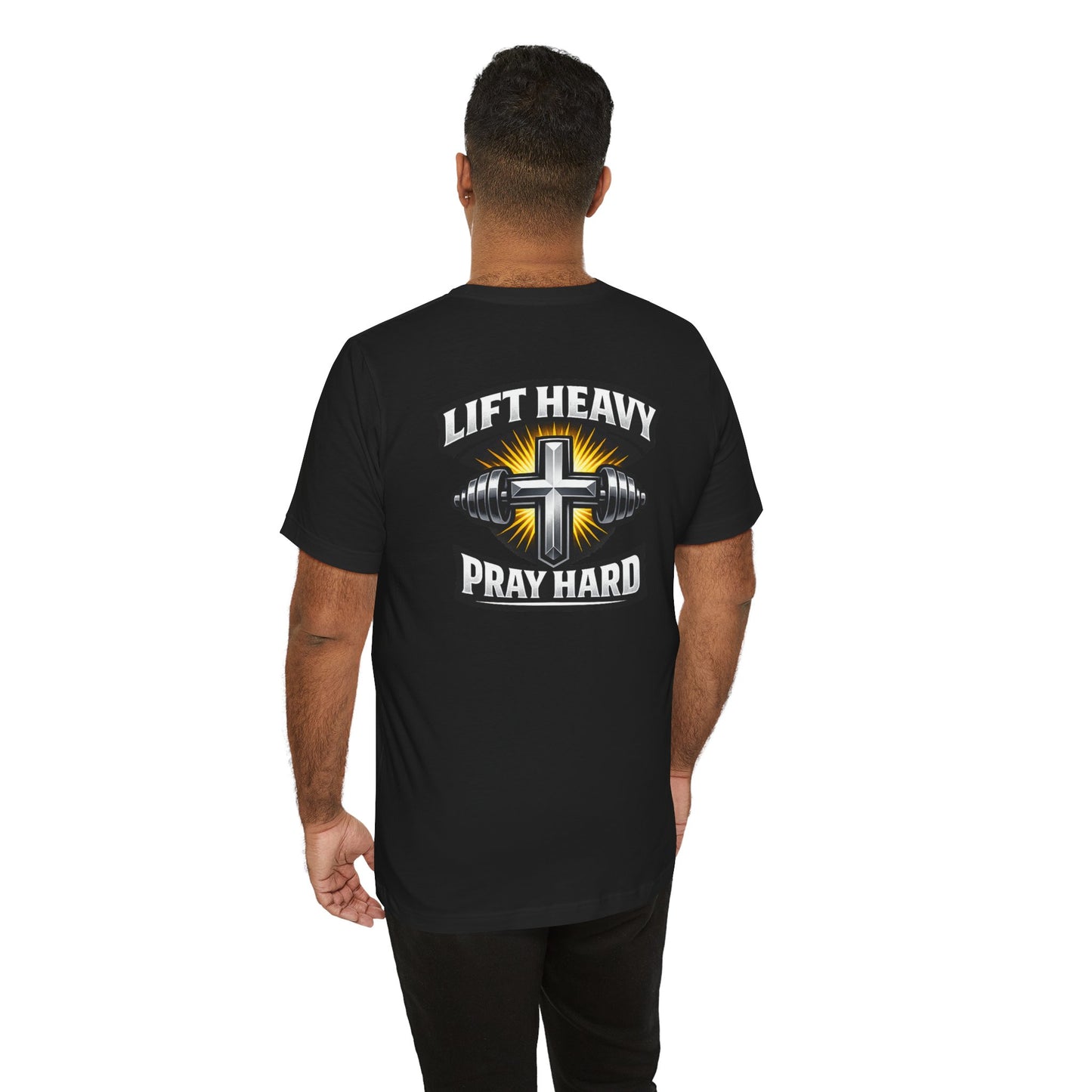 Lift Heavy Pray Hard T‑Shirt — Christian Fitness Gym Tee