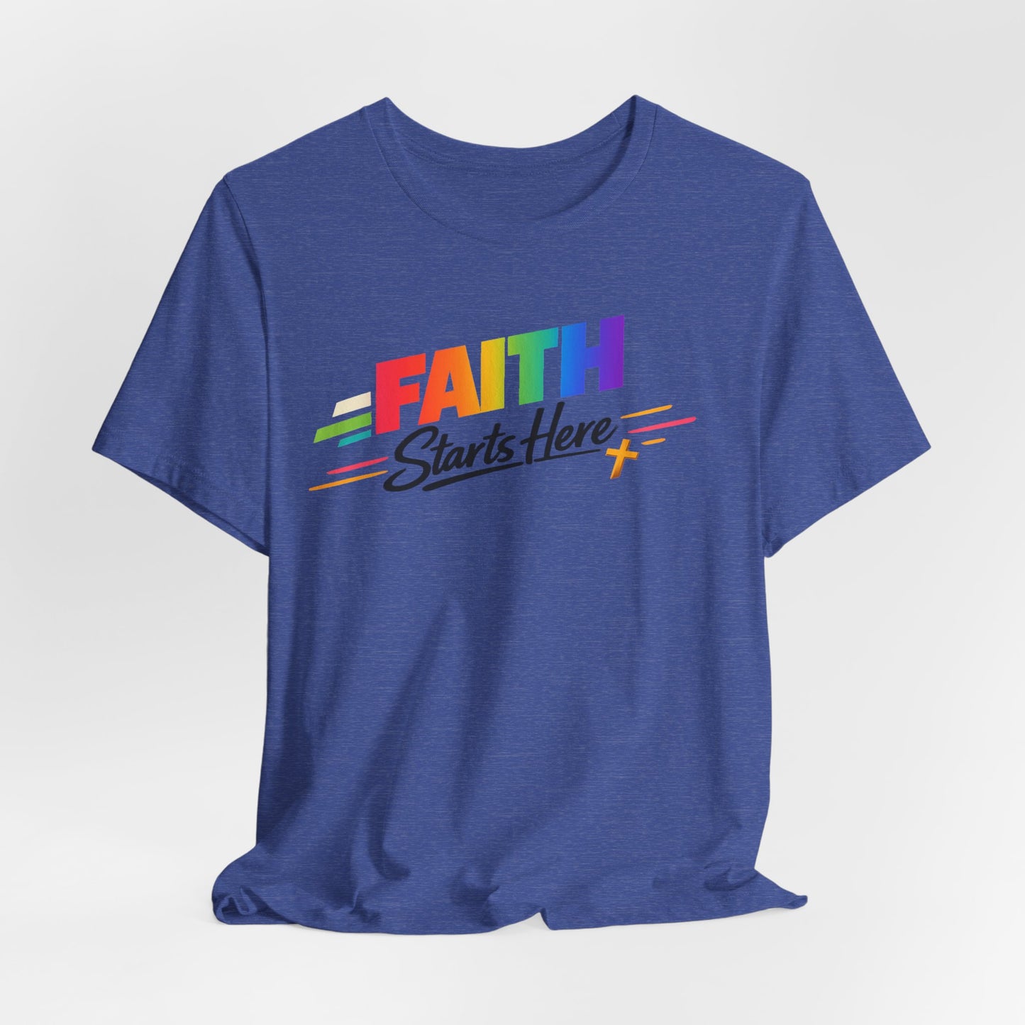 Faith Starts Here Rainbow Tee