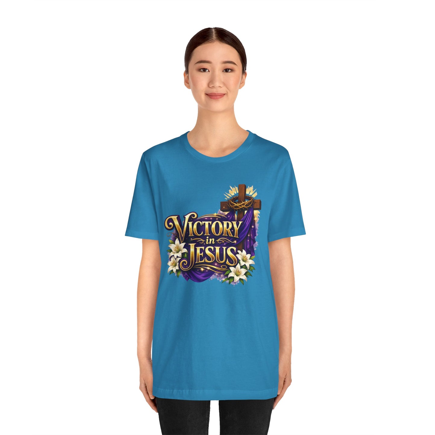 Victory In Jesus Christian T-Shirt — Cross Faith Tee