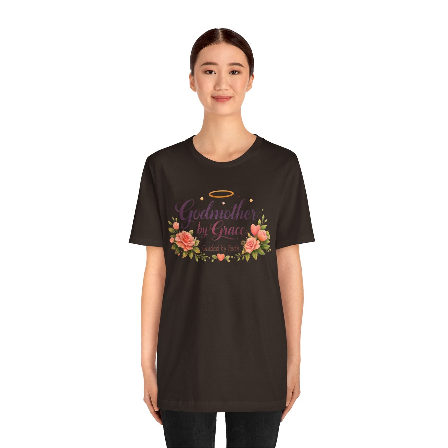 Godmother by Grace Floral Tee — 'Guided by Faith' Godmother T-Shirt