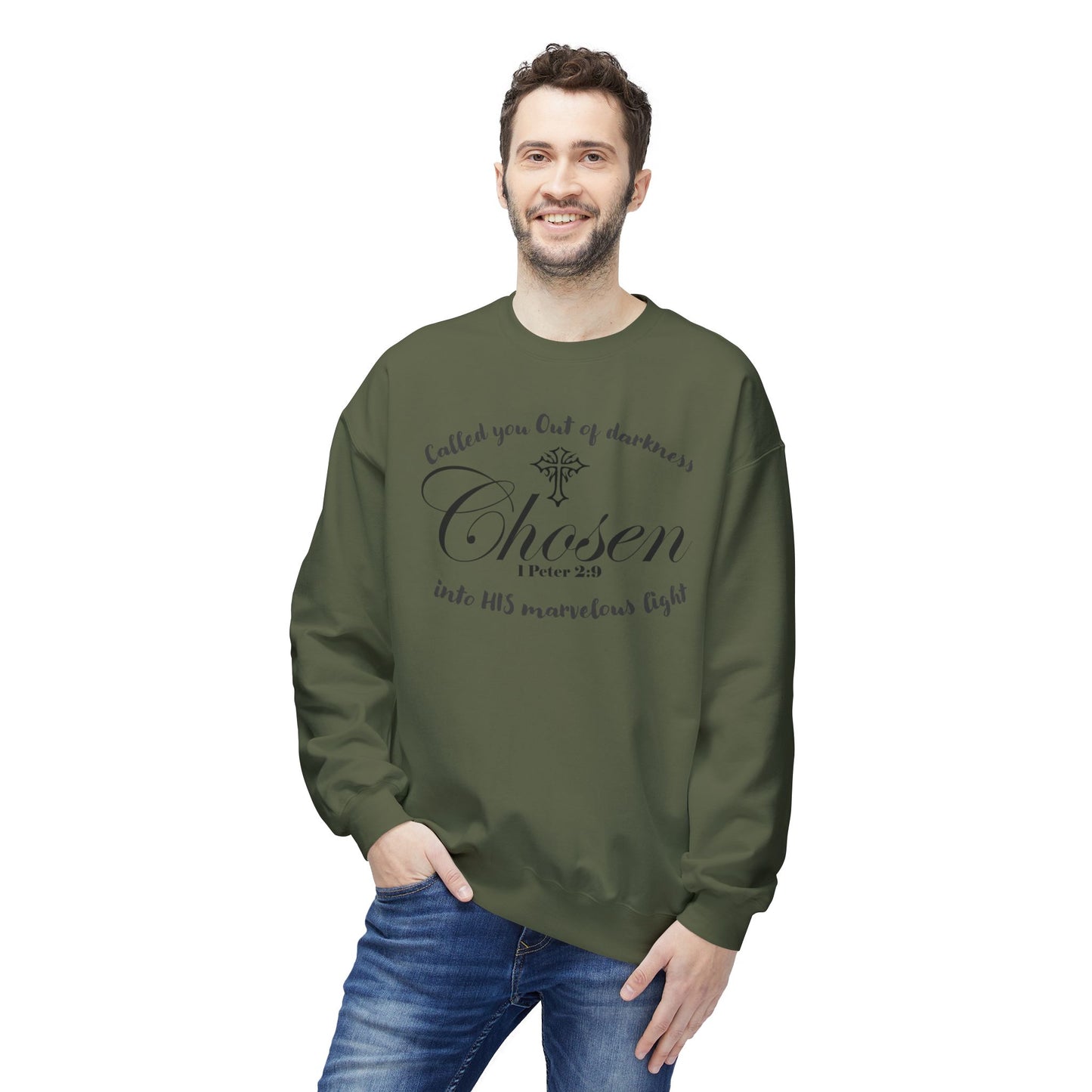 Christian Sweatshirt 1 Peter 2:9 Verse
