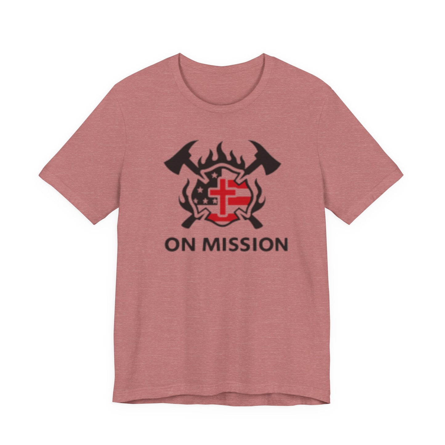 On Mission Christian Cross & American Flag T‑Shirt