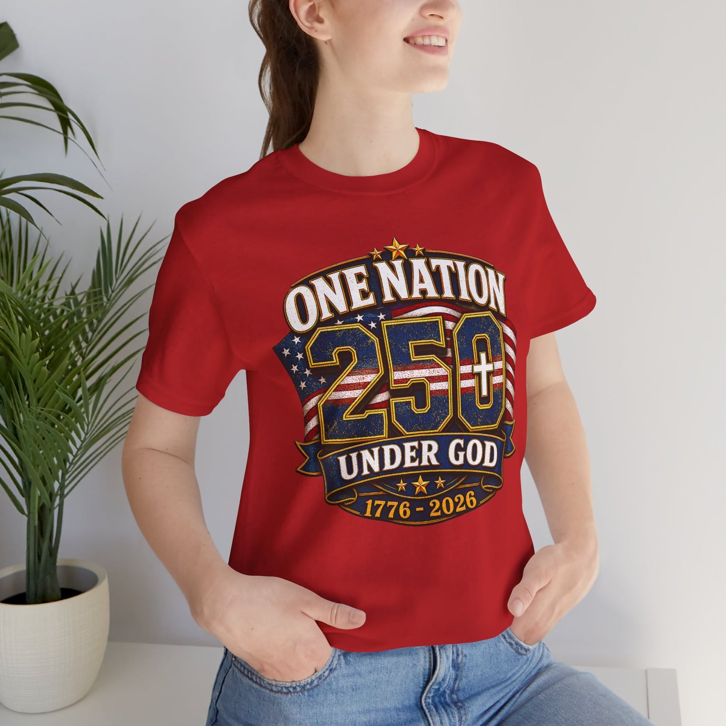 250th USA Independence T-Shirt — "One Nation Under God" 1776–2026 Patriotic Tee