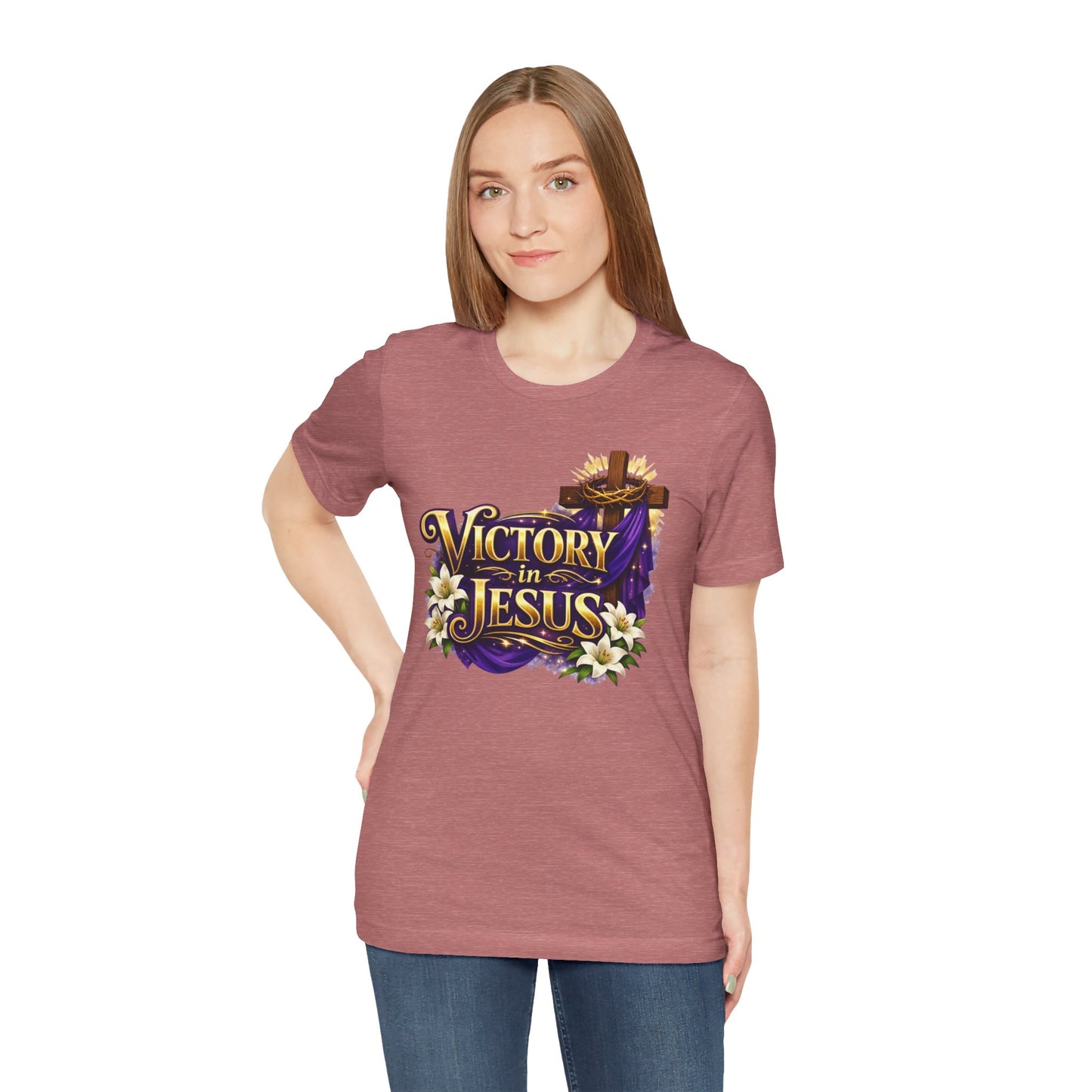 Victory In Jesus Christian T-Shirt — Cross Faith Tee