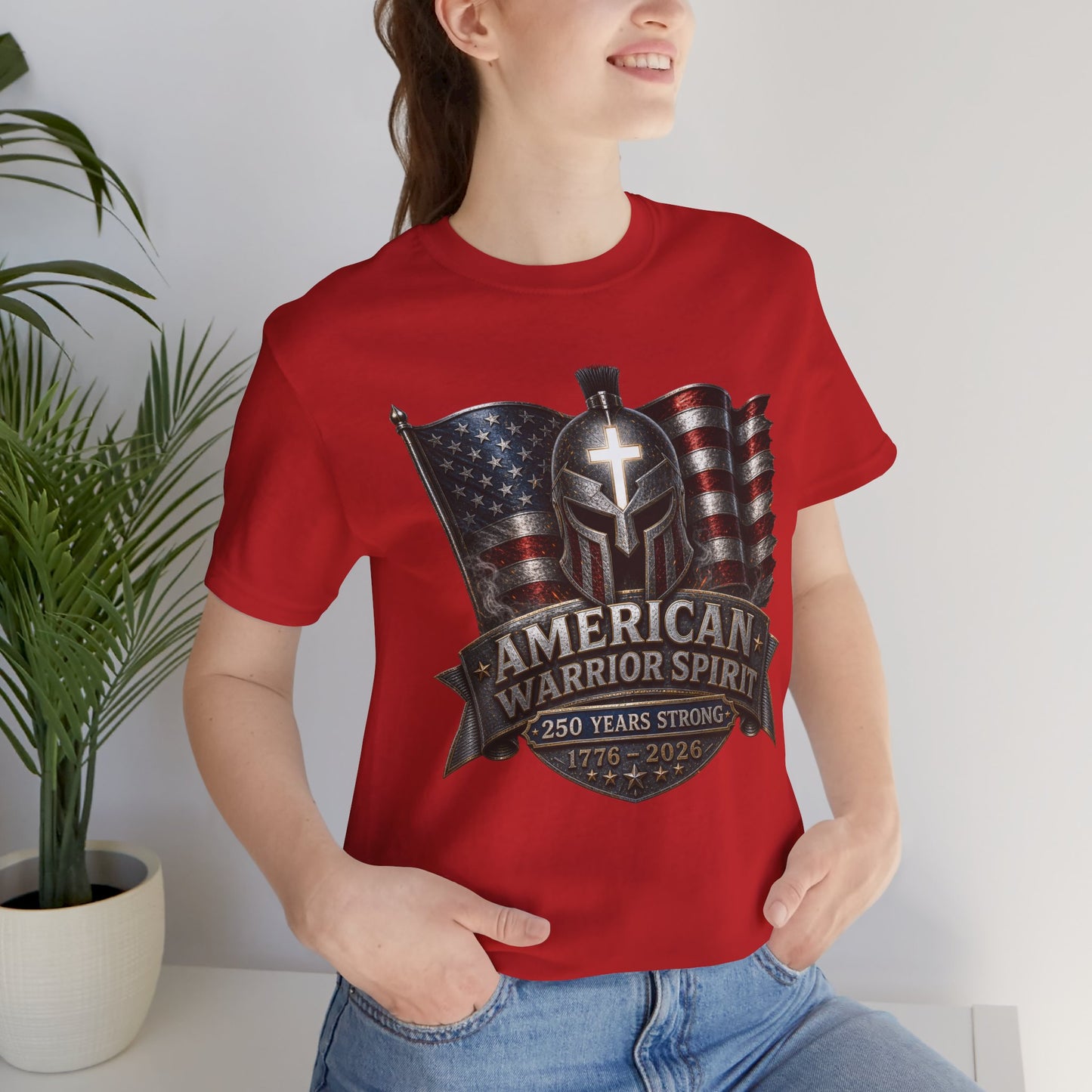 American Warrior Spirit T-Shirt – Patriotic 250 Years Strong Tee (1776–2026)