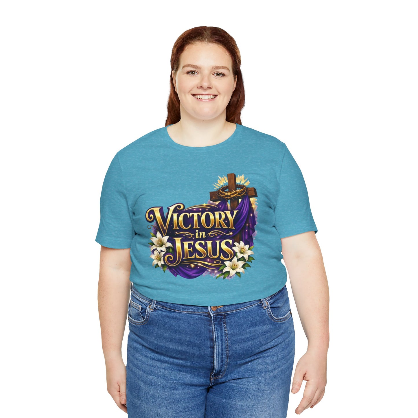 Victory In Jesus Christian T-Shirt — Cross Faith Tee