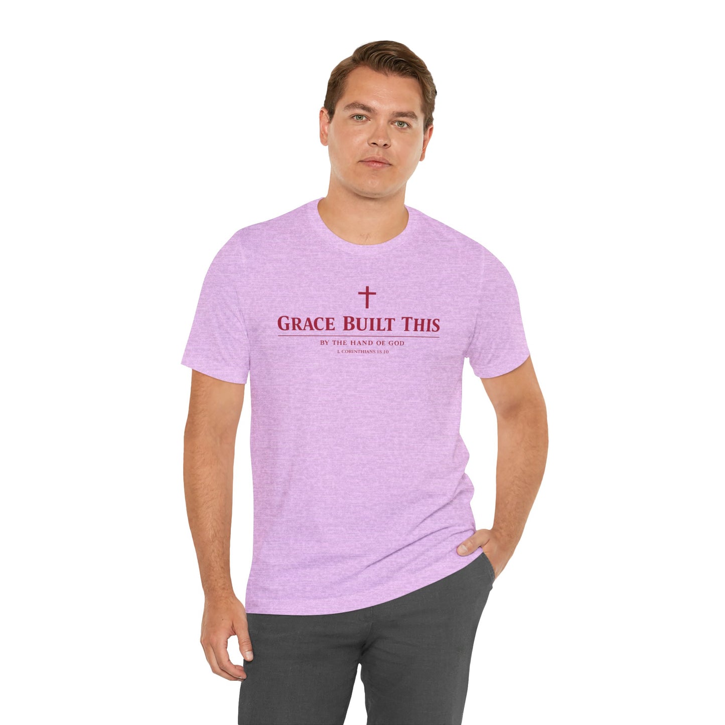 Grace Built This T-Shirt — Christian Faith Tee with Cross