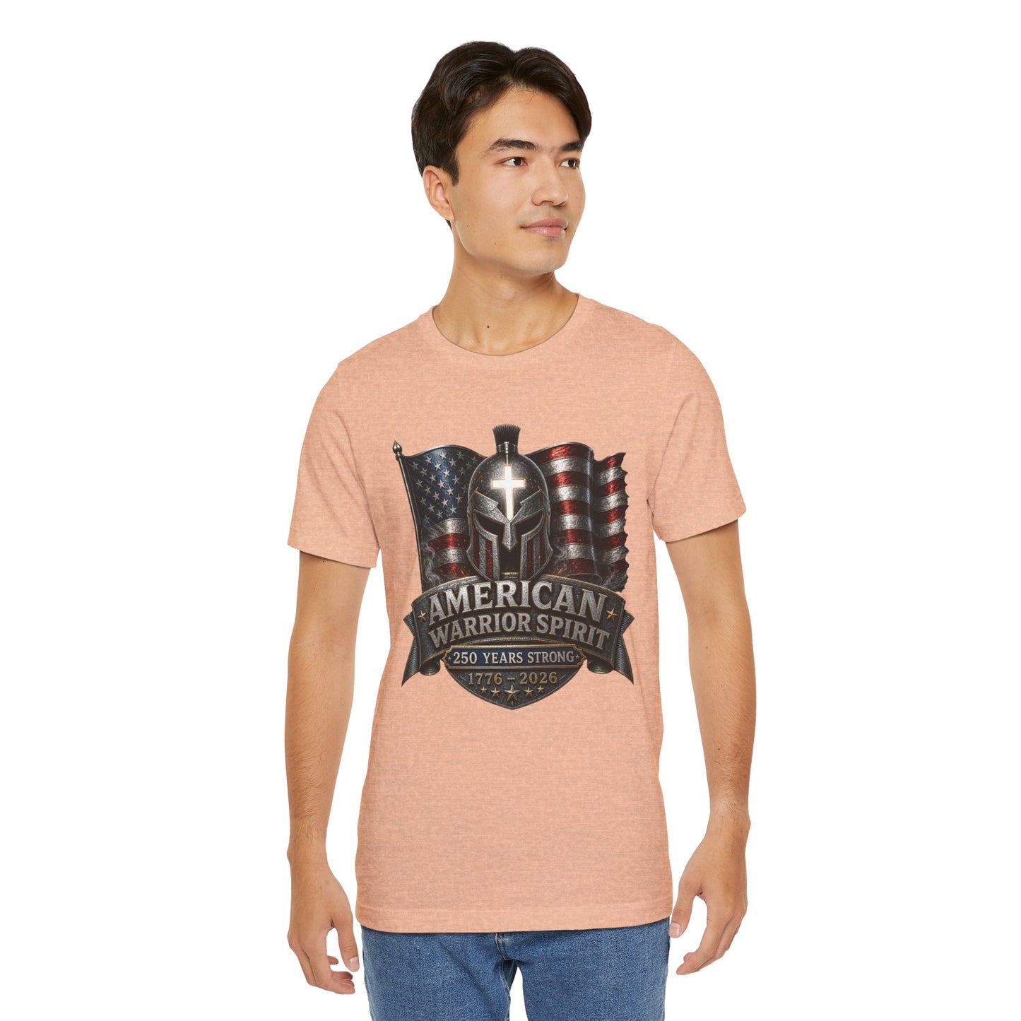 American Warrior Spirit T-Shirt – Patriotic 250 Years Strong Tee (1776–2026)