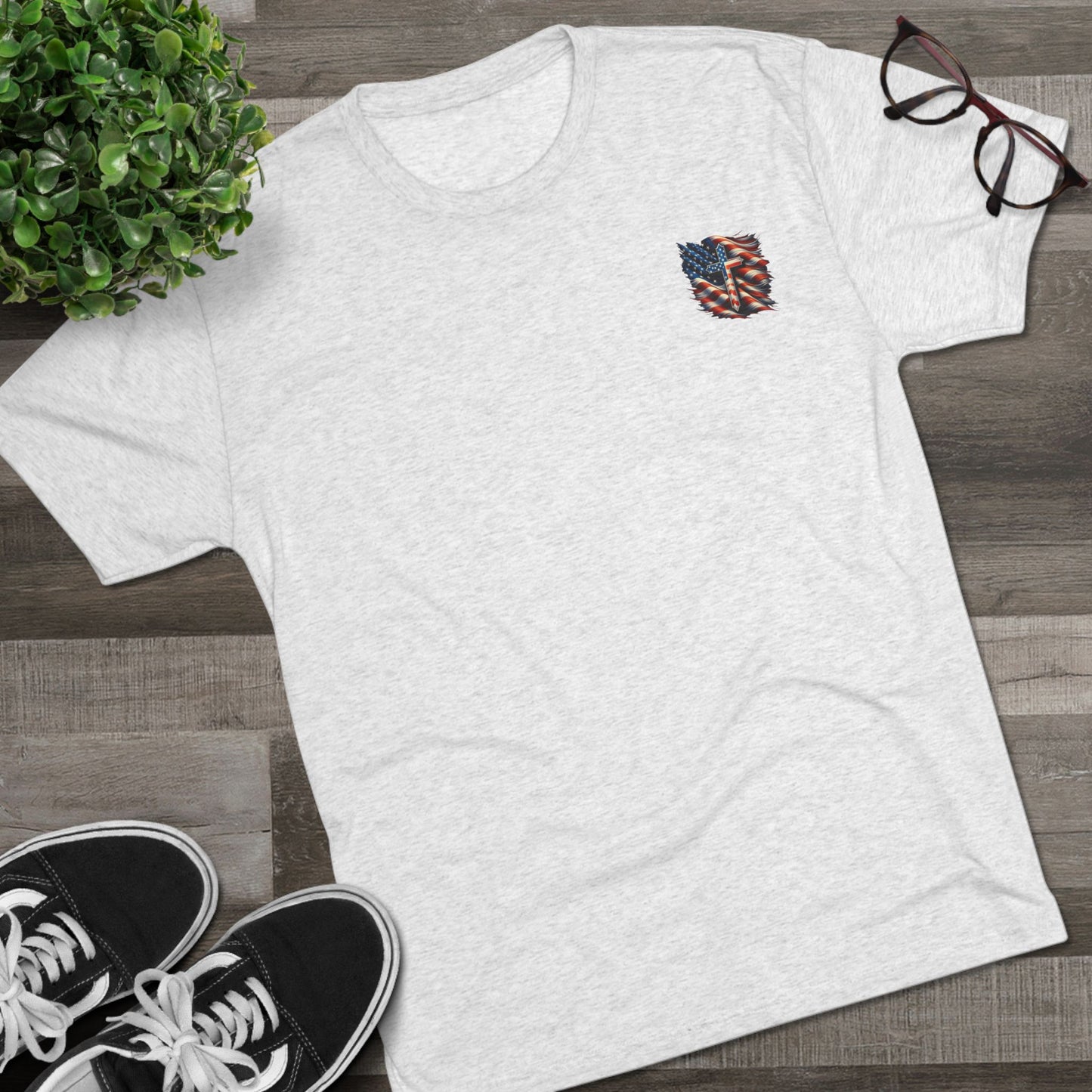 Unisex Tri-Blend Crew Tee "GOD BLESS AMERICA"
