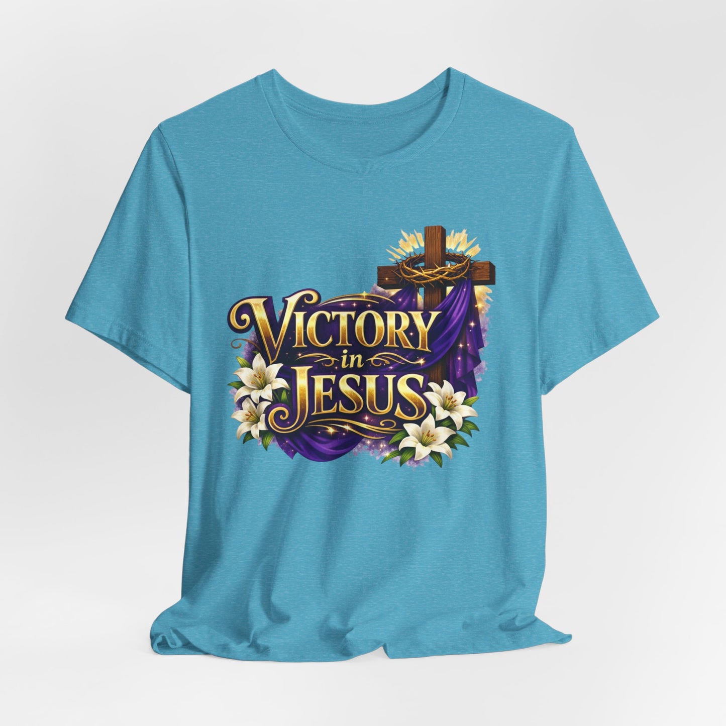Victory In Jesus Christian T-Shirt — Cross Faith Tee