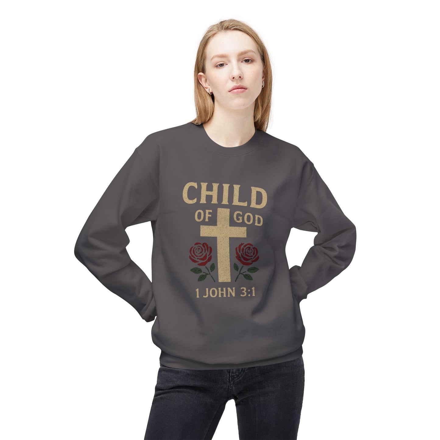 Christian Sweatshirt - 1 John 3:1 'Child of God'