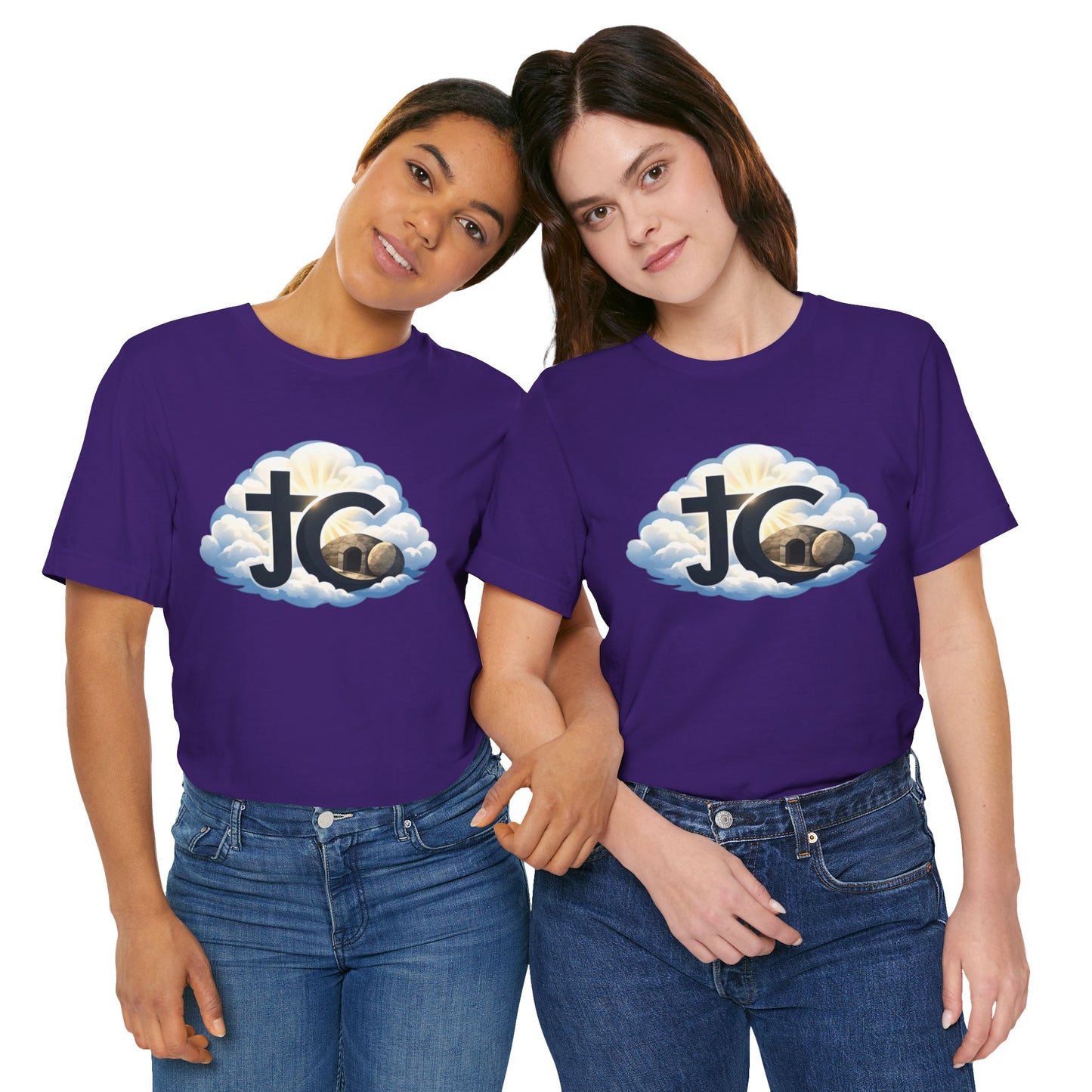 Jesus Christ (JC) Cross Tee — Crucified, Risen & Coming Again