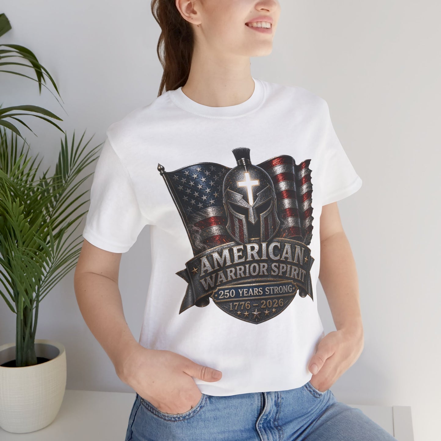 American Warrior Spirit T-Shirt – Patriotic 250 Years Strong Tee (1776–2026)