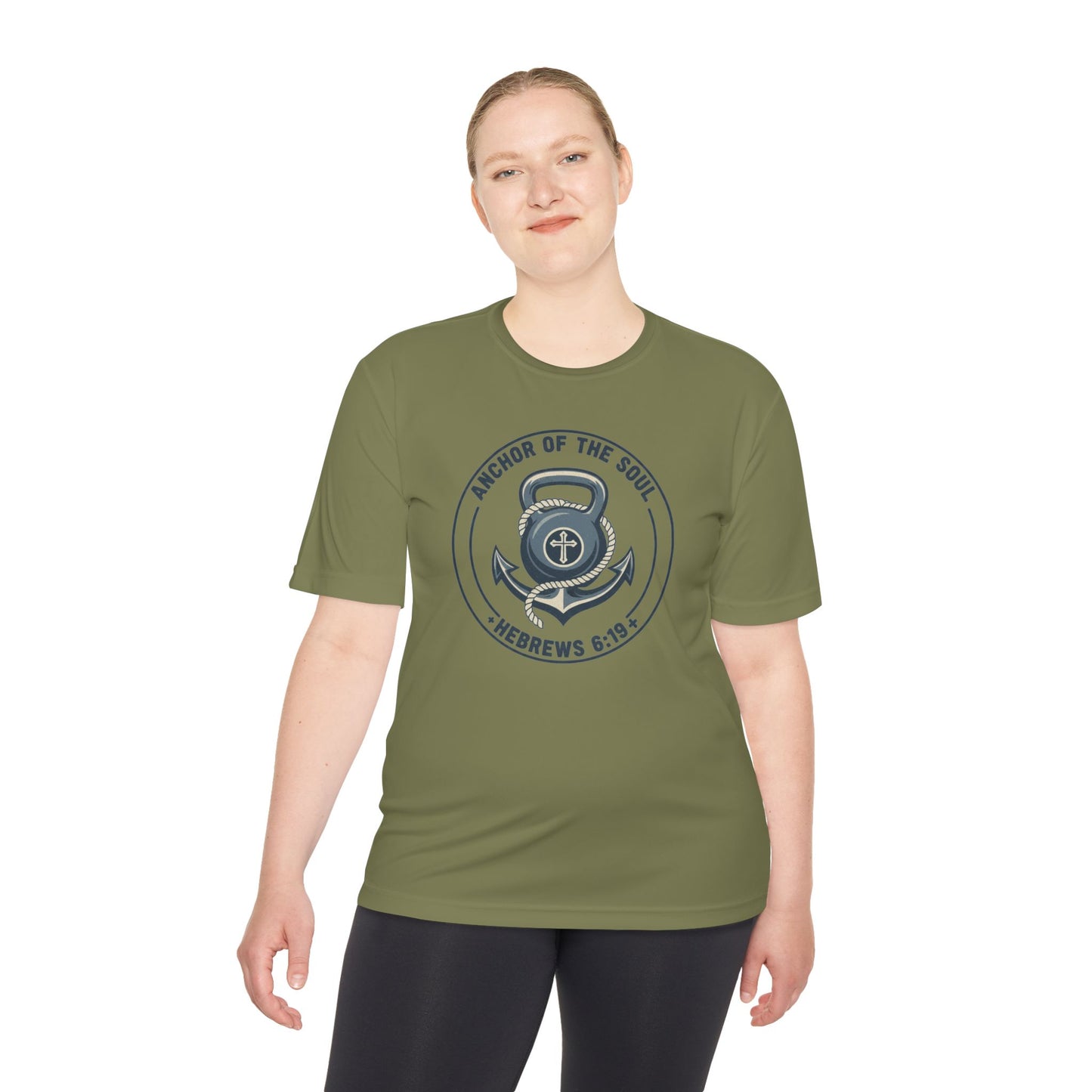 Hebrews 6:19 Anchor of the Soul Moisture-Wicking Workout Tee