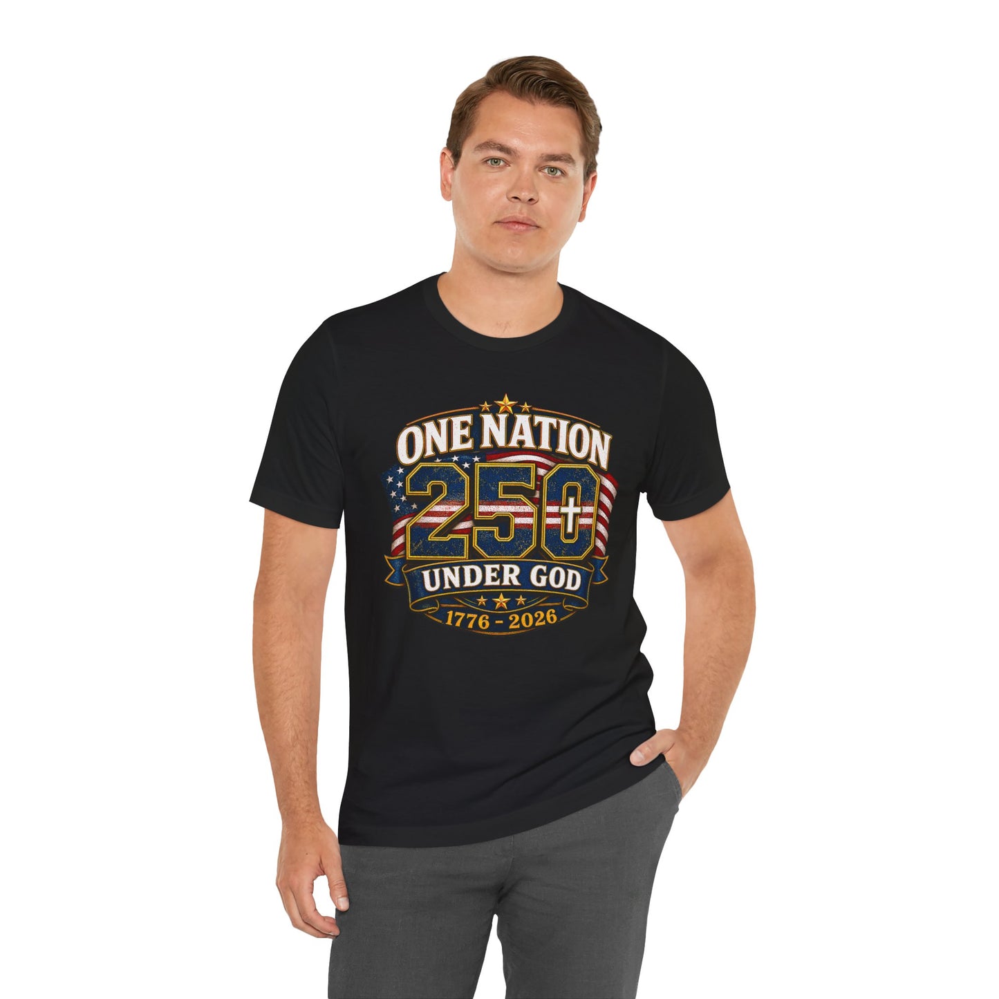 250th USA Independence T-Shirt — "One Nation Under God" 1776–2026 Patriotic Tee