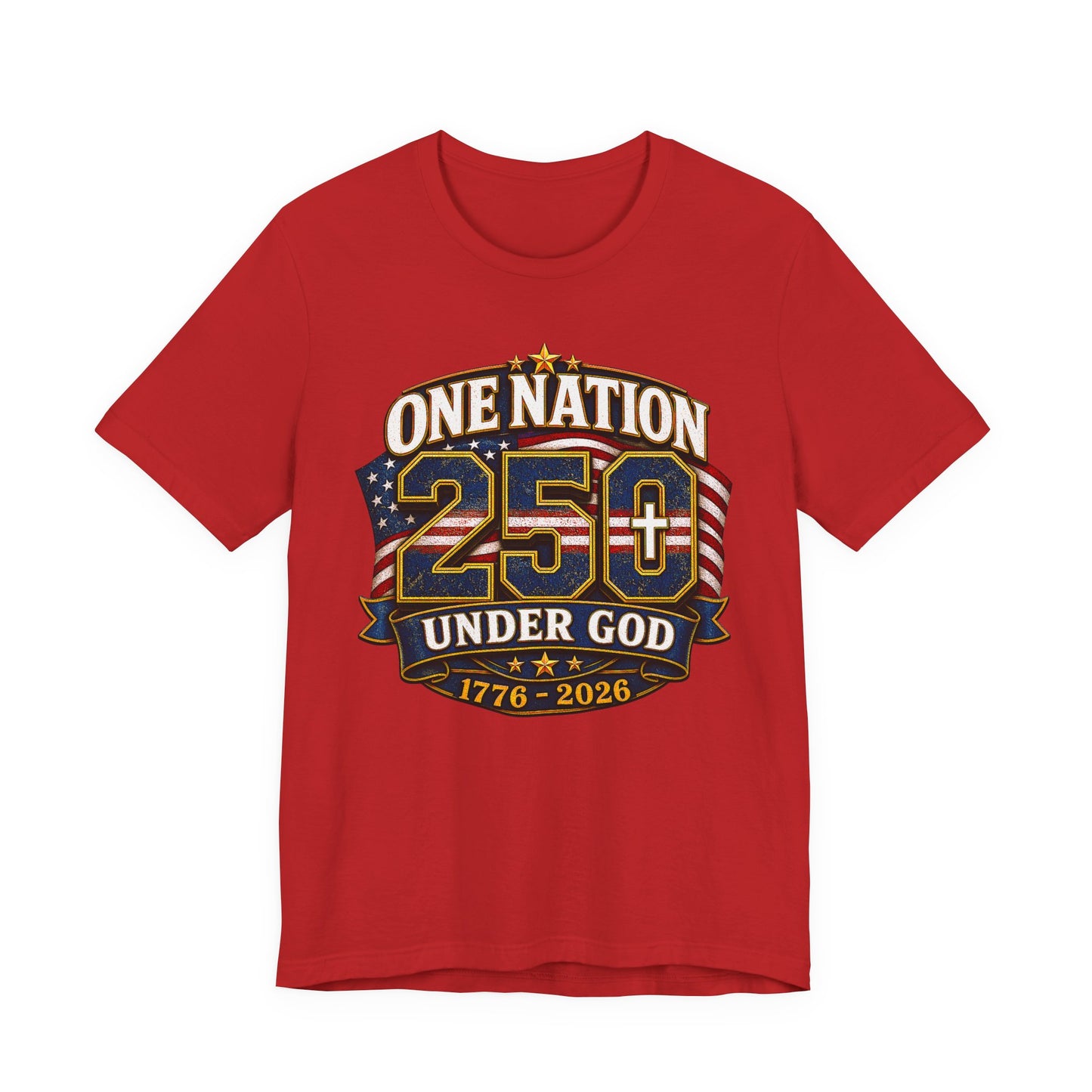 250th USA Independence T-Shirt — "One Nation Under God" 1776–2026 Patriotic Tee