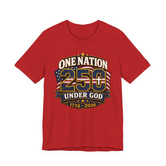 250th USA Independence T-Shirt — "One Nation Under God" 1776–2026 Patriotic Tee