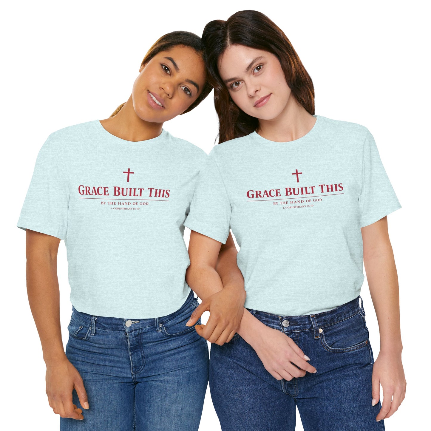 Grace Built This T-Shirt — Christian Faith Tee with Cross