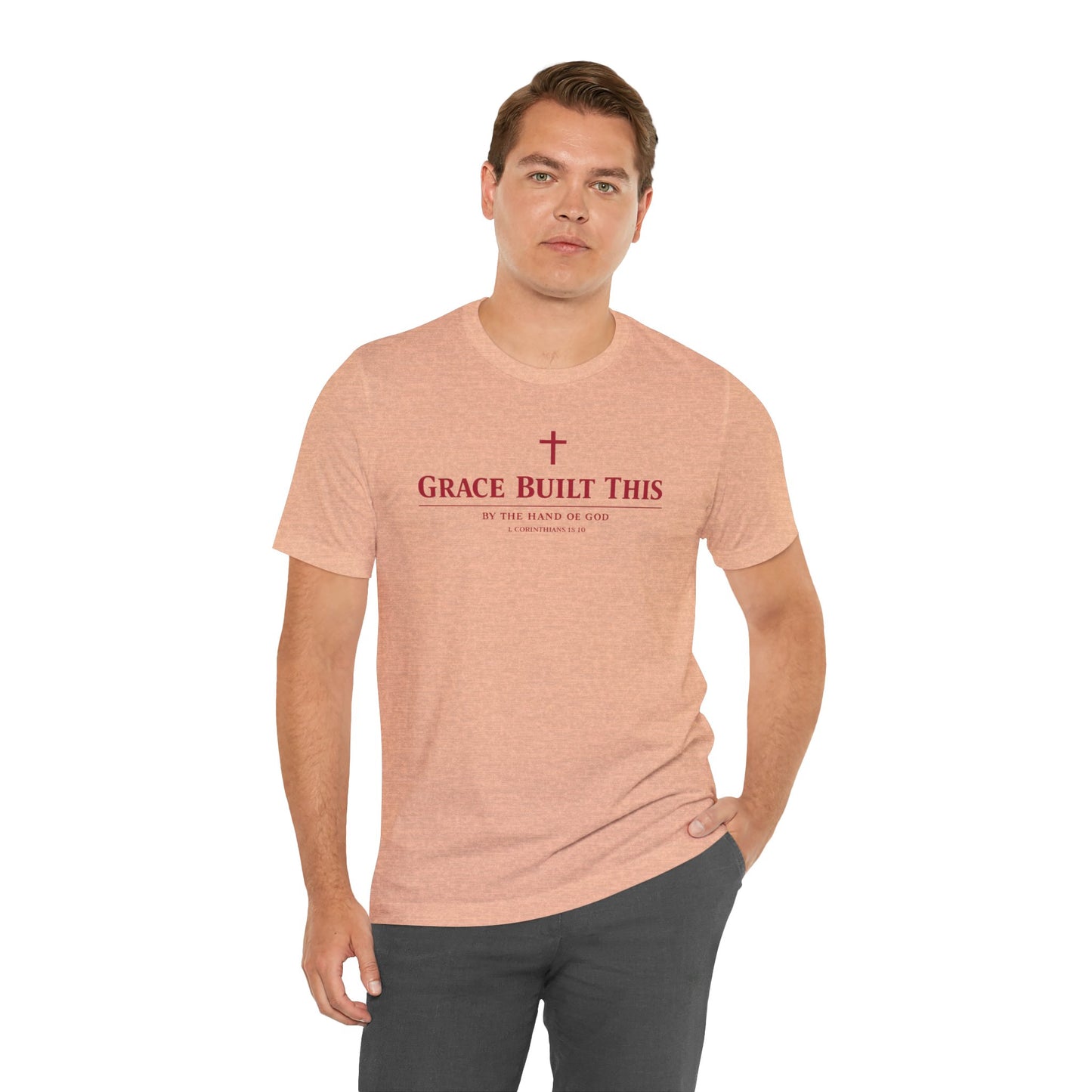 Grace Built This T-Shirt — Christian Faith Tee with Cross