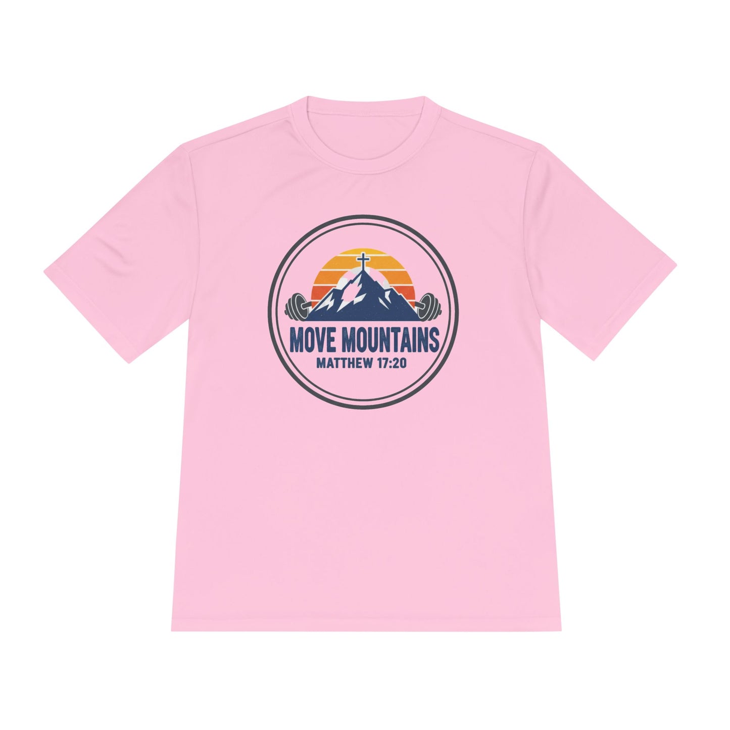 Matthew 17:20 'Move Mountains' Workout Tee — Moisture-Wicking Athletic Shirt