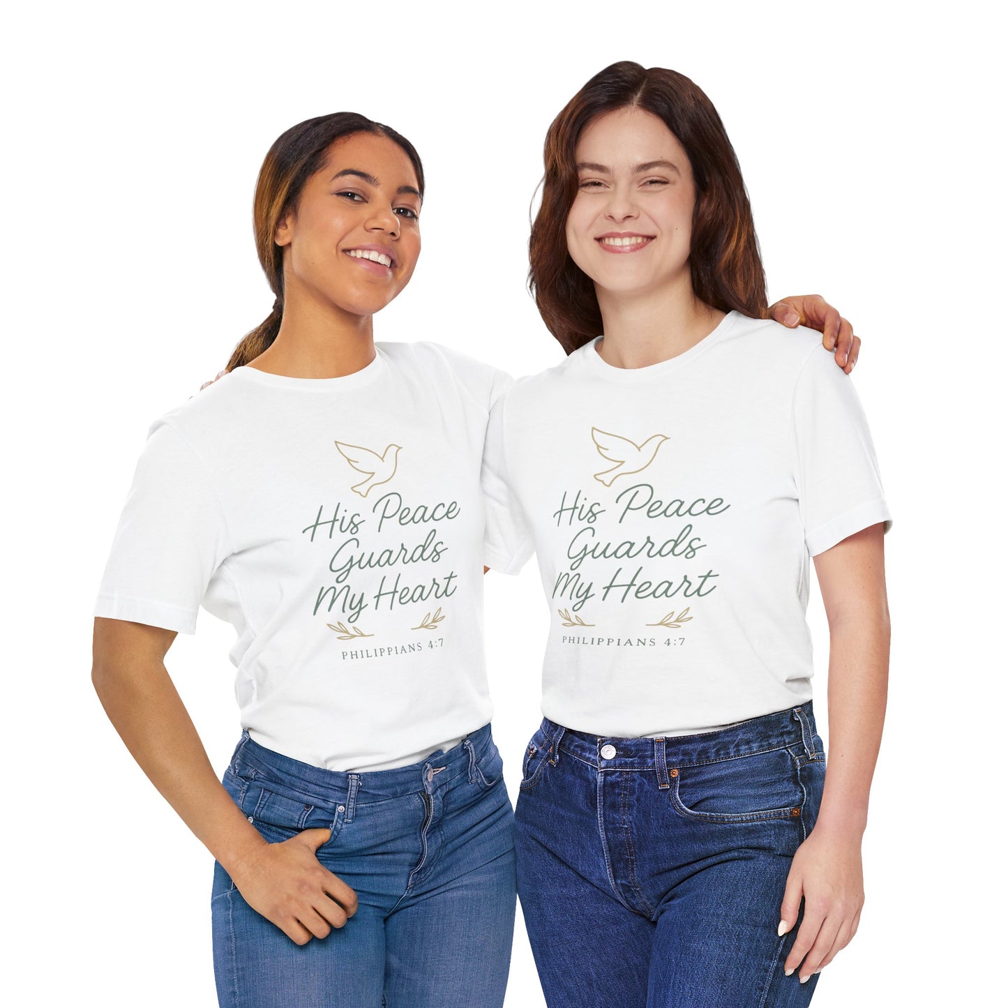 His Peace Guards My Heart Tee — Philippians 4:7 Christian Dove T-Shirt