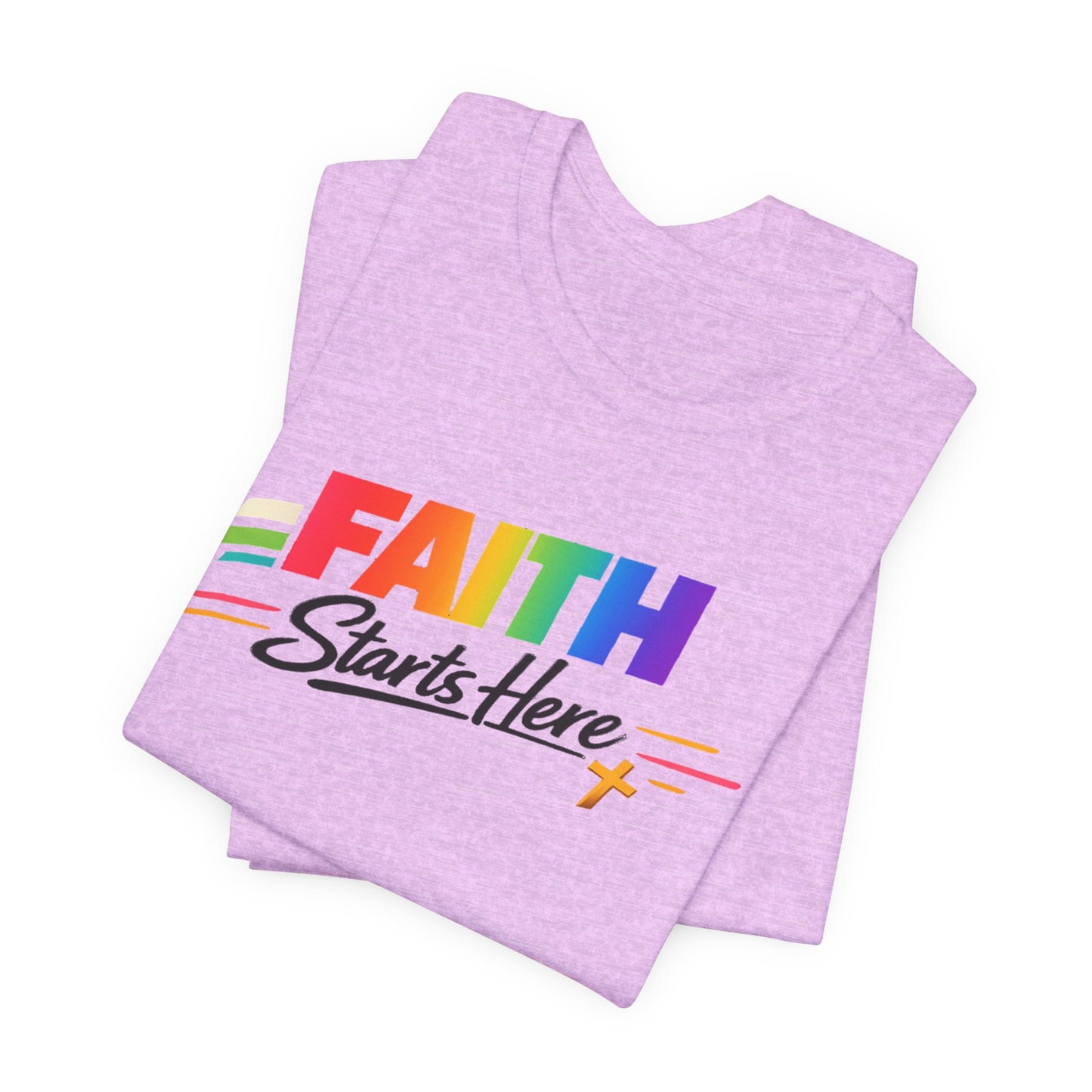 Faith Starts Here Rainbow Tee