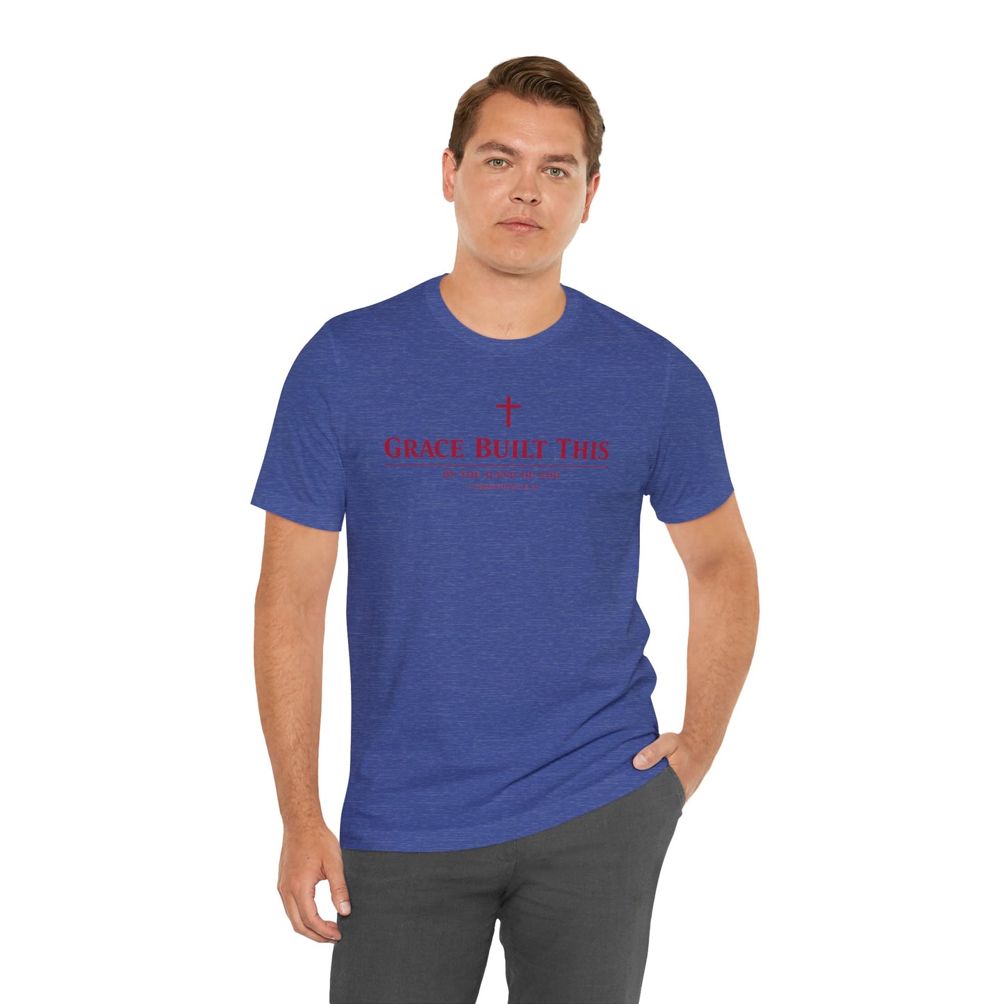 Grace Built This T-Shirt — Christian Faith Tee with Cross