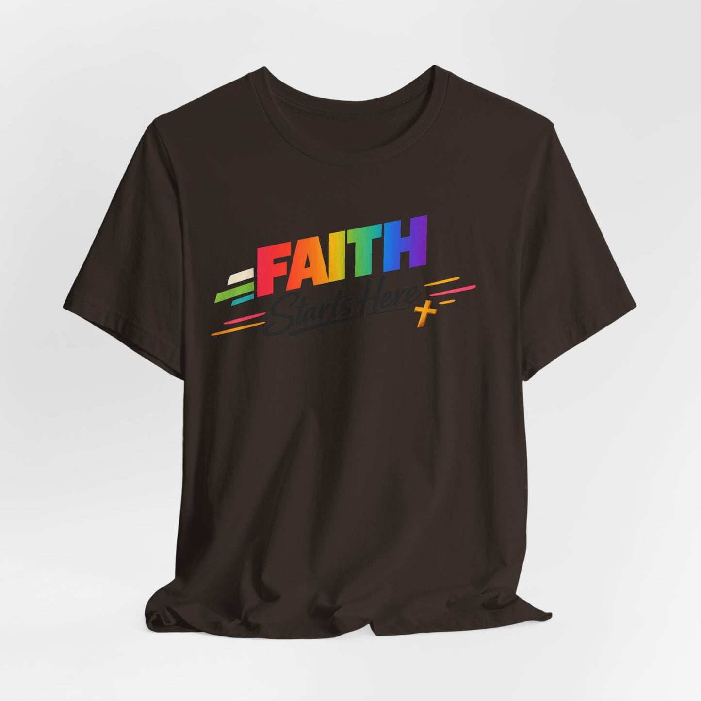 Faith Starts Here Rainbow Tee