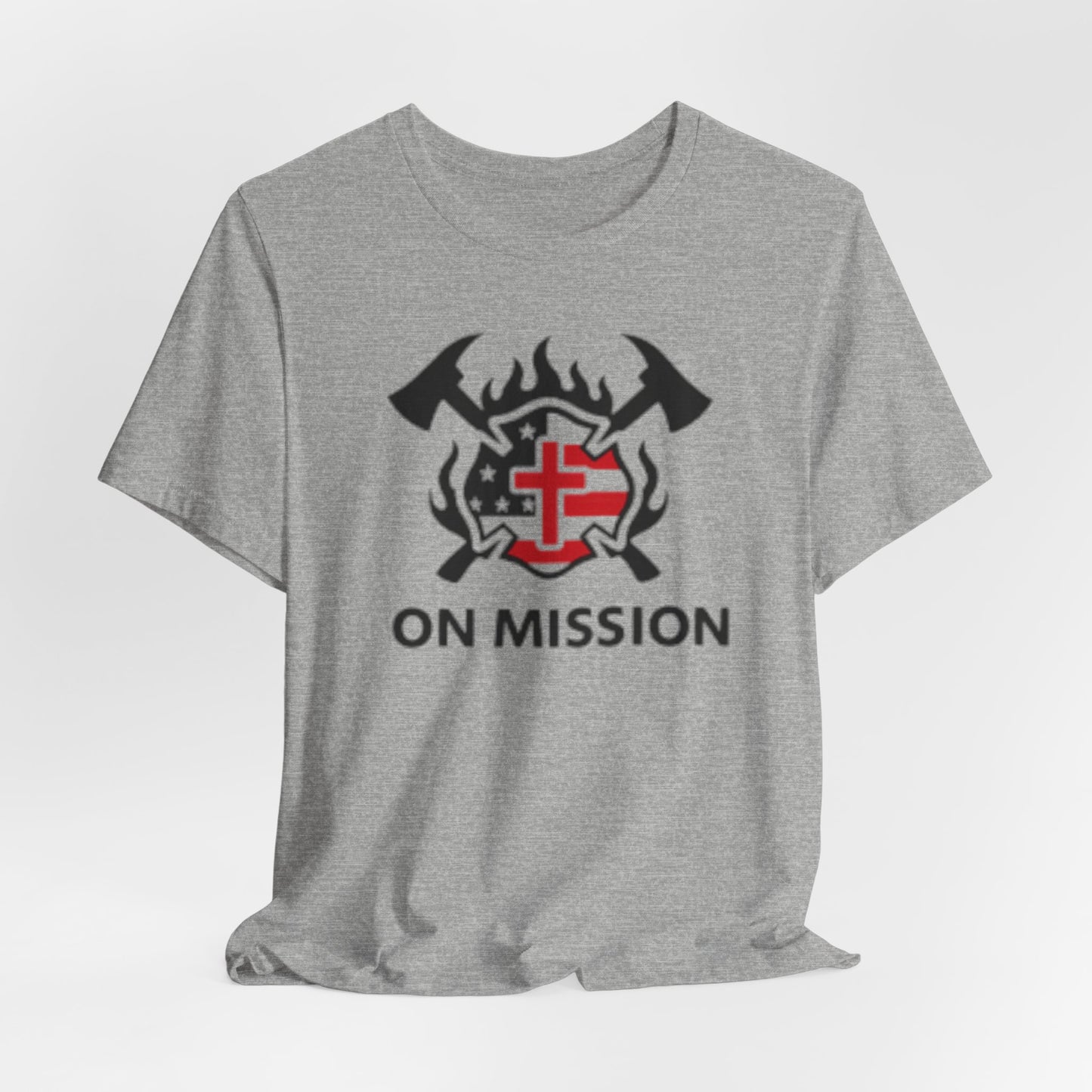 On Mission Christian Cross & American Flag T‑Shirt