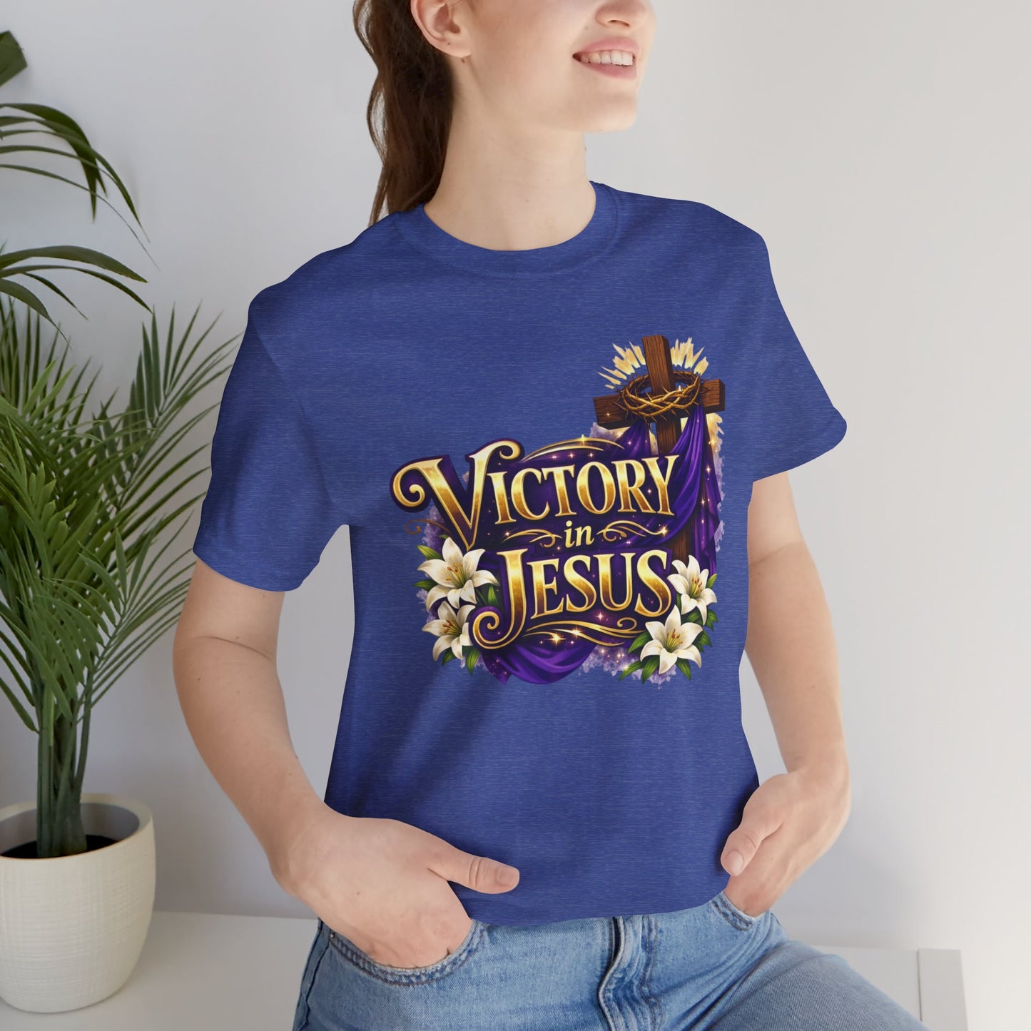 Victory In Jesus Christian T-Shirt — Cross Faith Tee