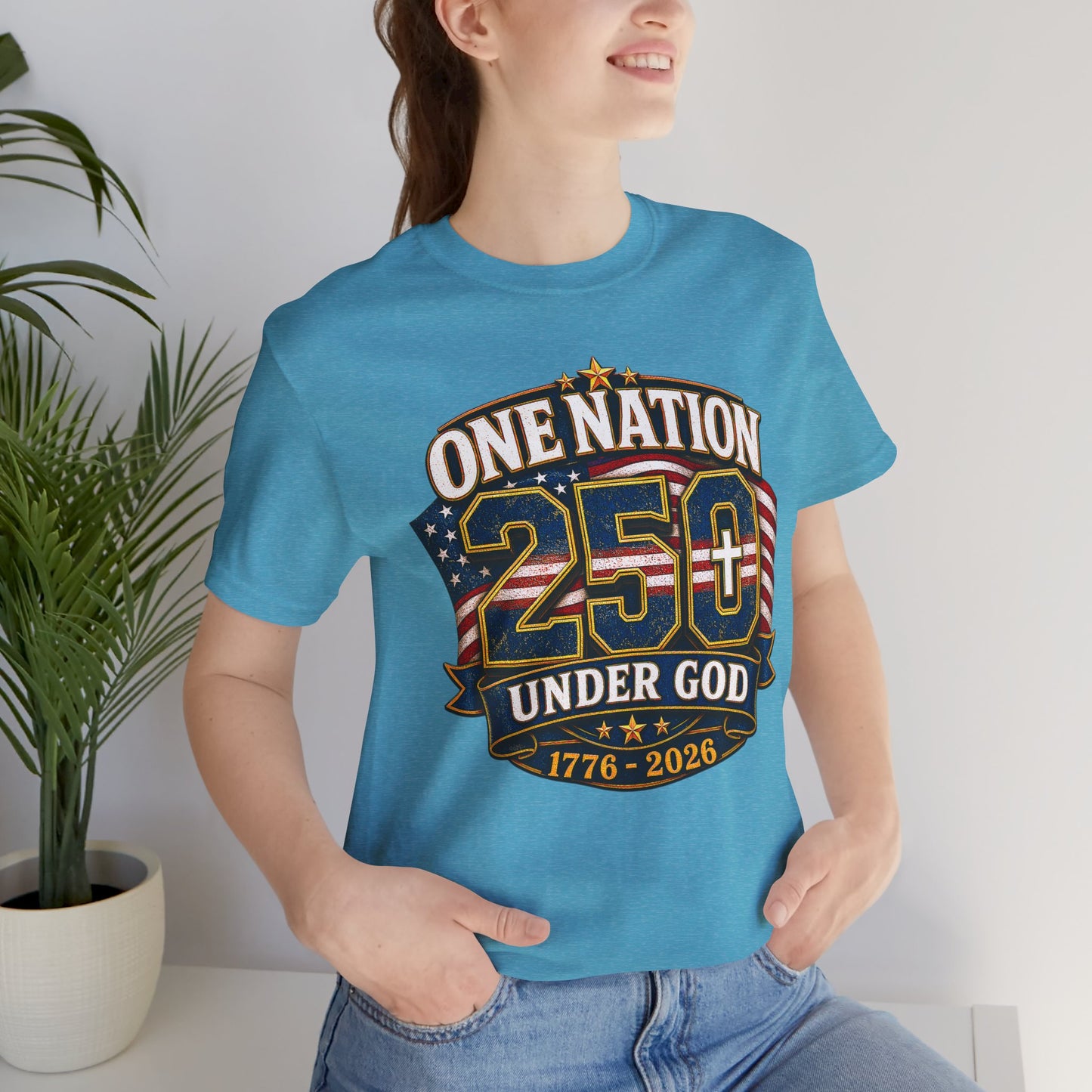 250th USA Independence T-Shirt — "One Nation Under God" 1776–2026 Patriotic Tee