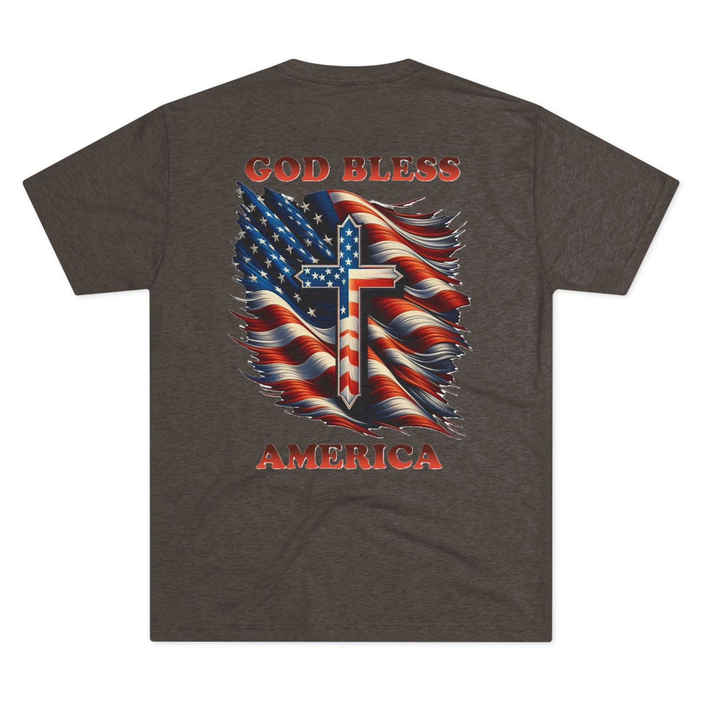Unisex Tri-Blend Crew Tee "GOD BLESS AMERICA"